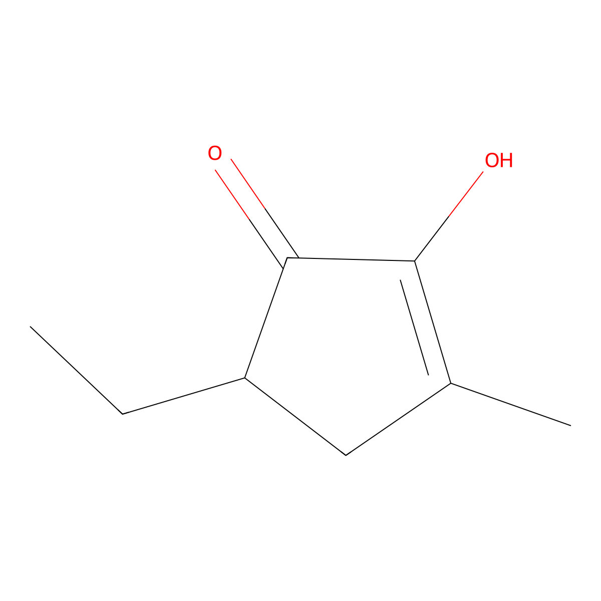 5-Ethyl-2-hydroxy-3-methylcyclopent-2-en-1-one molecular structure, CAS 53263-58-4