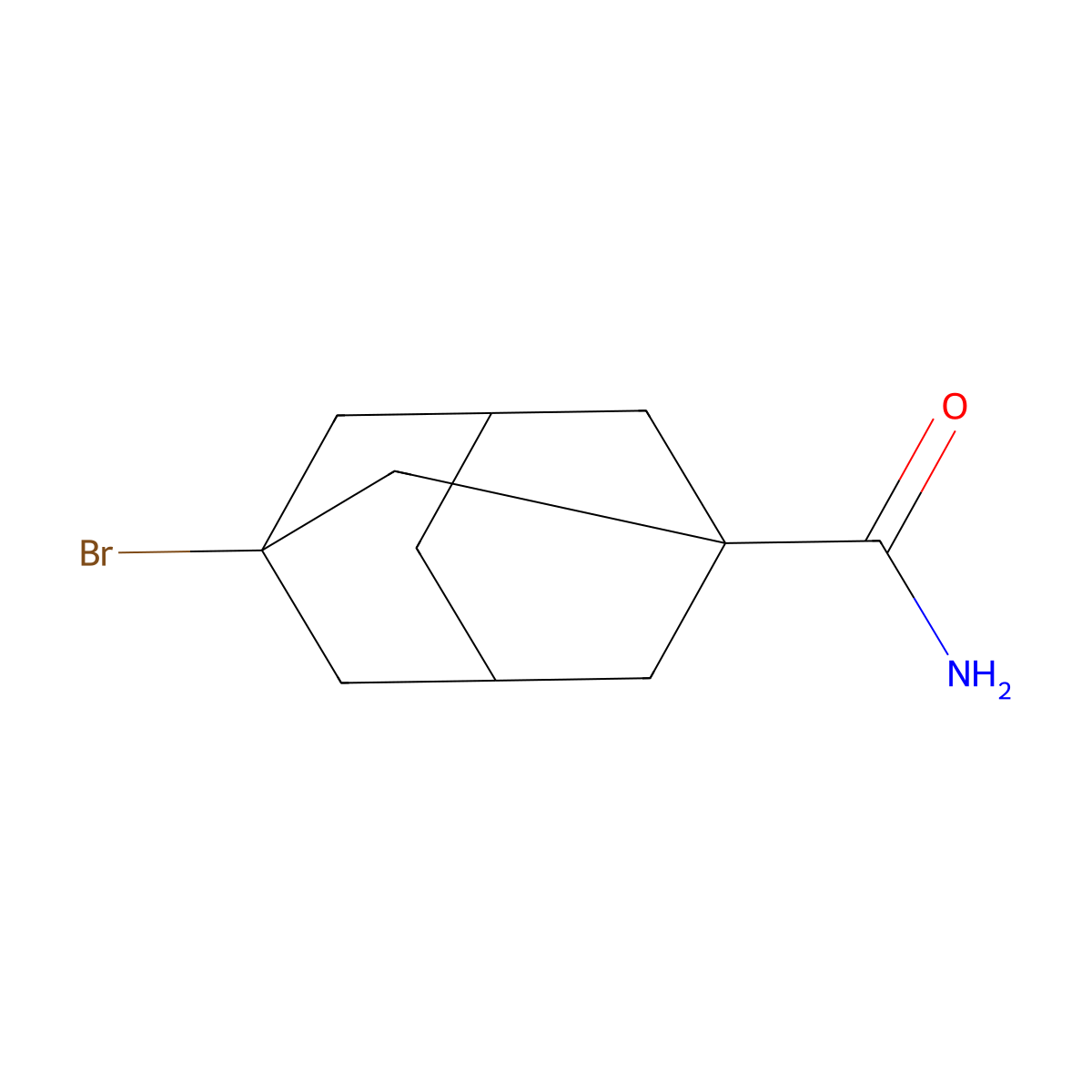 Tricyclo(3.3.1.1(sup 3,7))decane-1-carboxamide, 3-bromo- molecular structure, CAS 53263-89-1