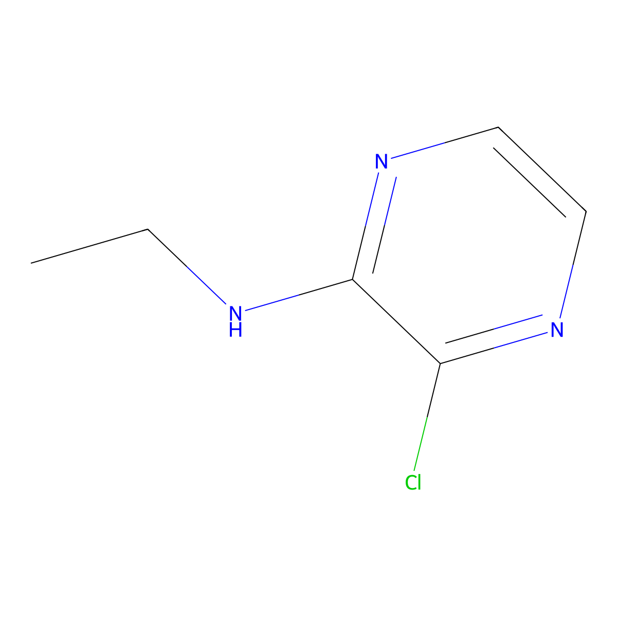 3-chloro-N-ethylpyrazin-2-amine molecular structure, CAS 53265-30-8