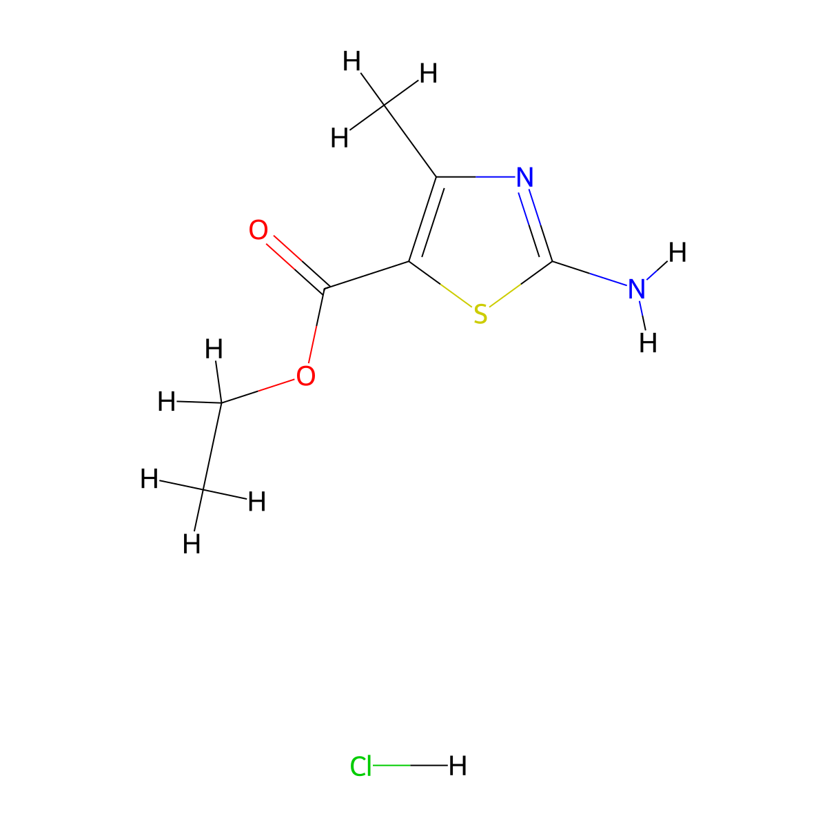 2-Amino-4-methyl-thiazole-5-carboxylic acid ethyl ester; hydrochloride molecular structure, CAS 53266-92-5