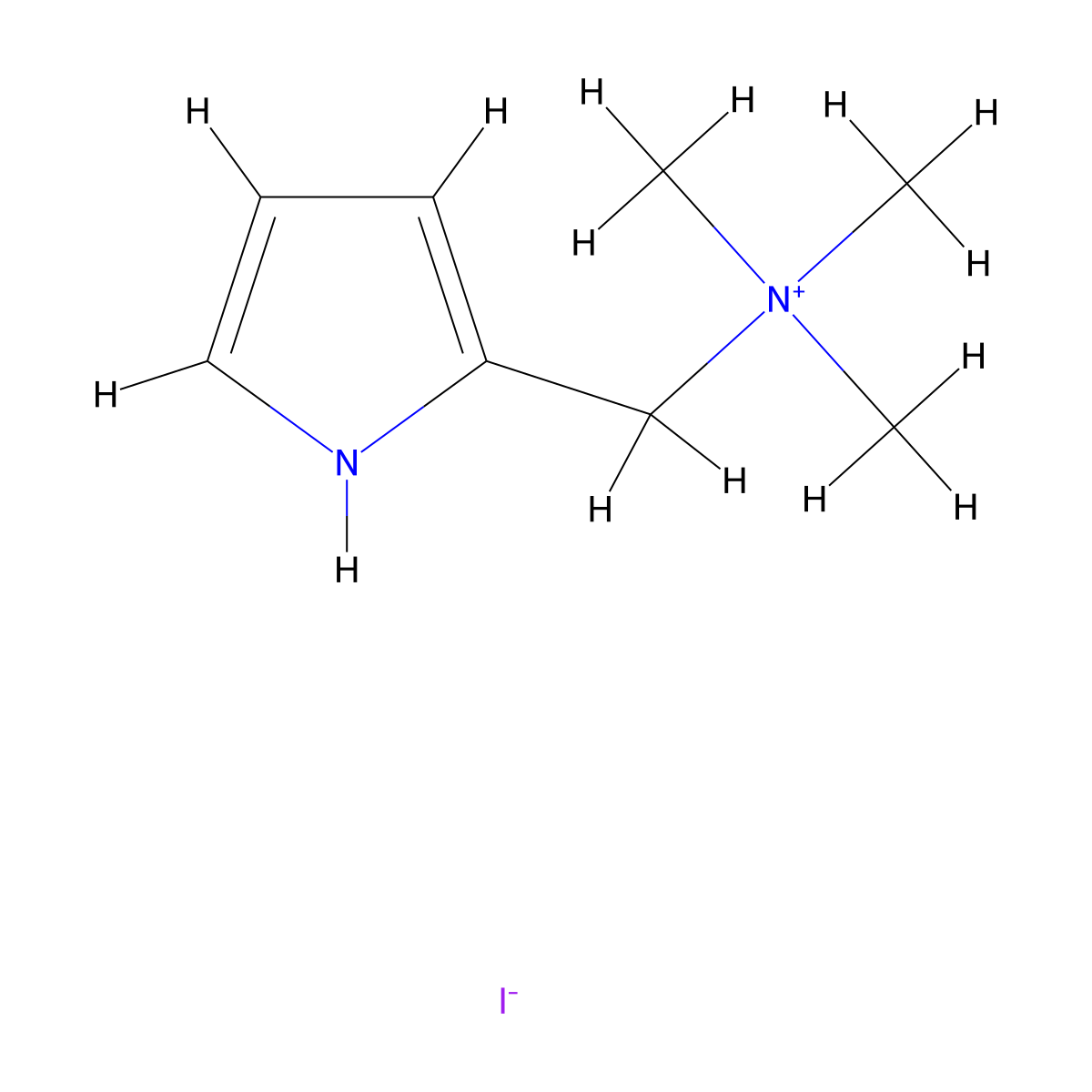 N,N,N-Trimethyl-1-(2-pyrrolyl)methanaminium Iodide molecular structure, CAS 53267-97-3