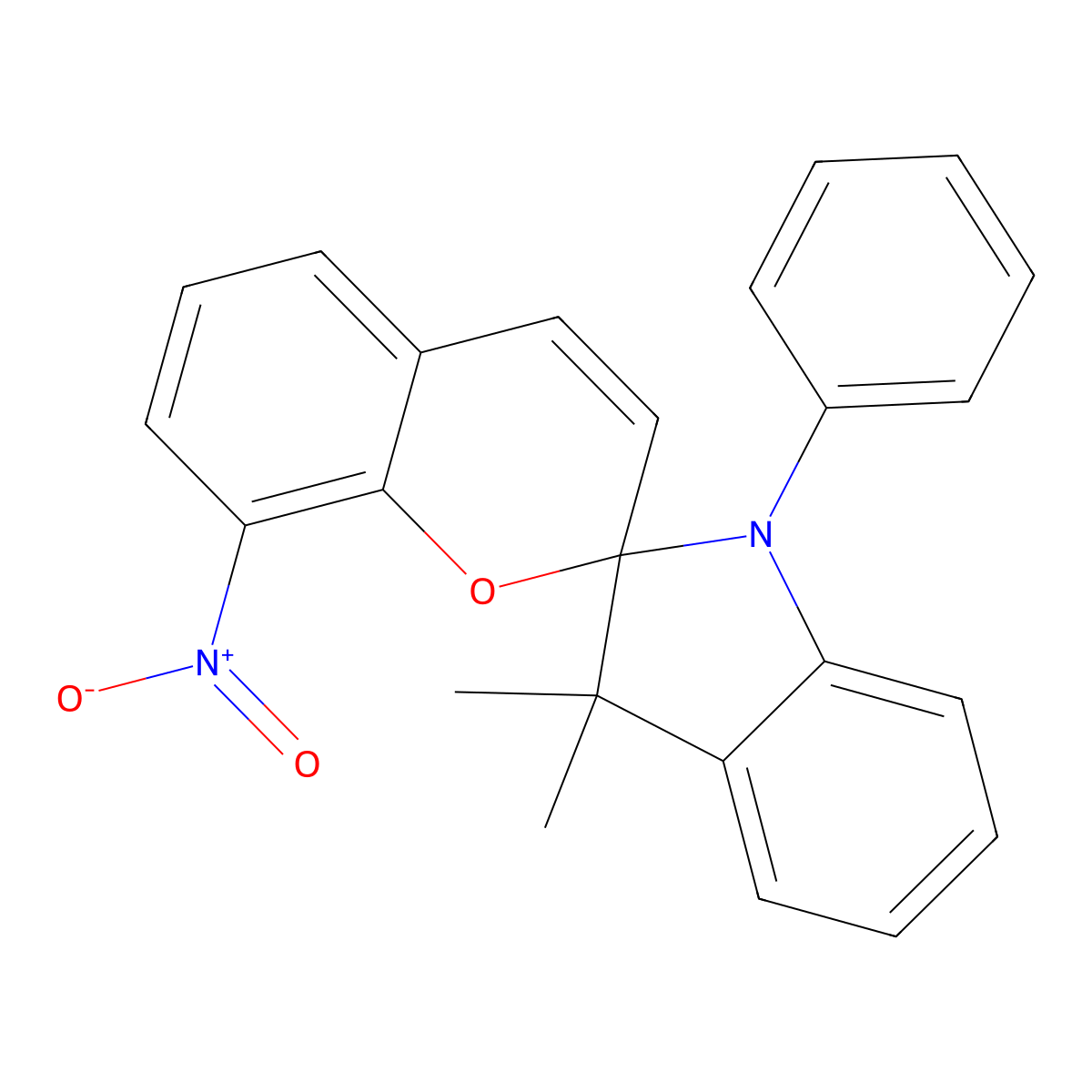 3',3'-Dimethyl-8-nitro-1'-phenylspiro[chromene-2,2'-indole] molecular structure, CAS 53268-96-5
