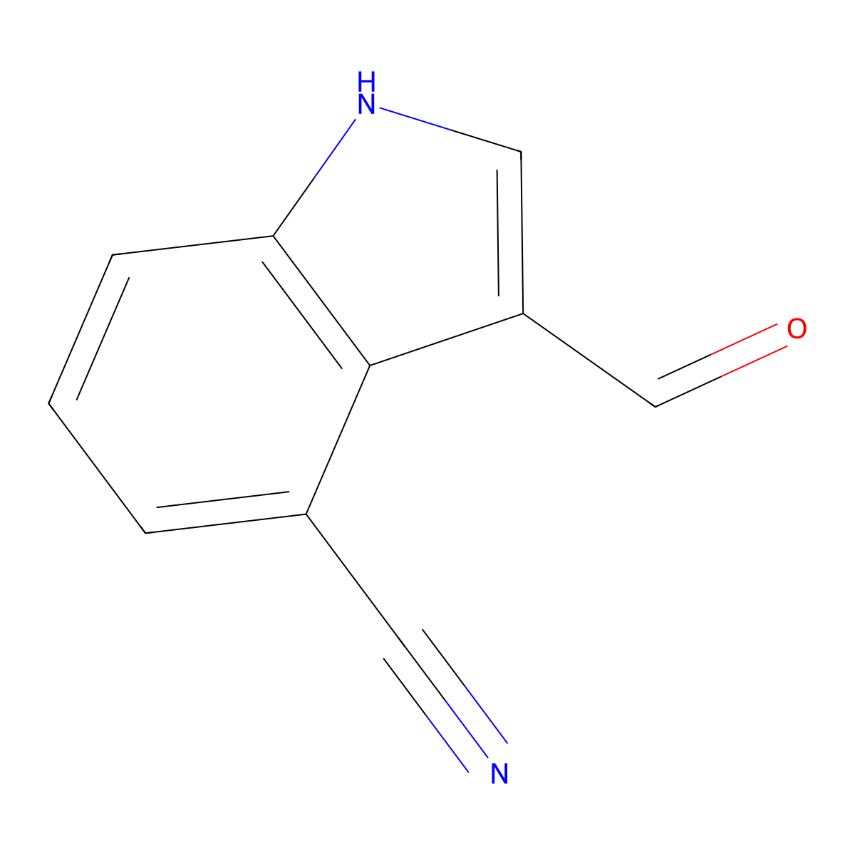 3-formyl-1H-indole-4-carbonitrile molecular structure, CAS 53269-35-5