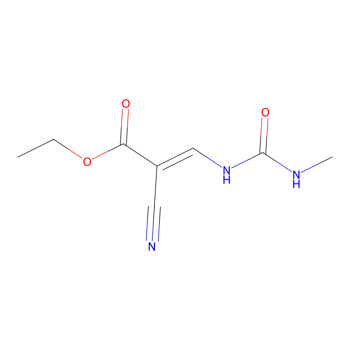 ethyl (Z)-2-cyano-3-(methylcarbamoylamino)prop-2-enoate molecular structure, CAS 5327-29-7