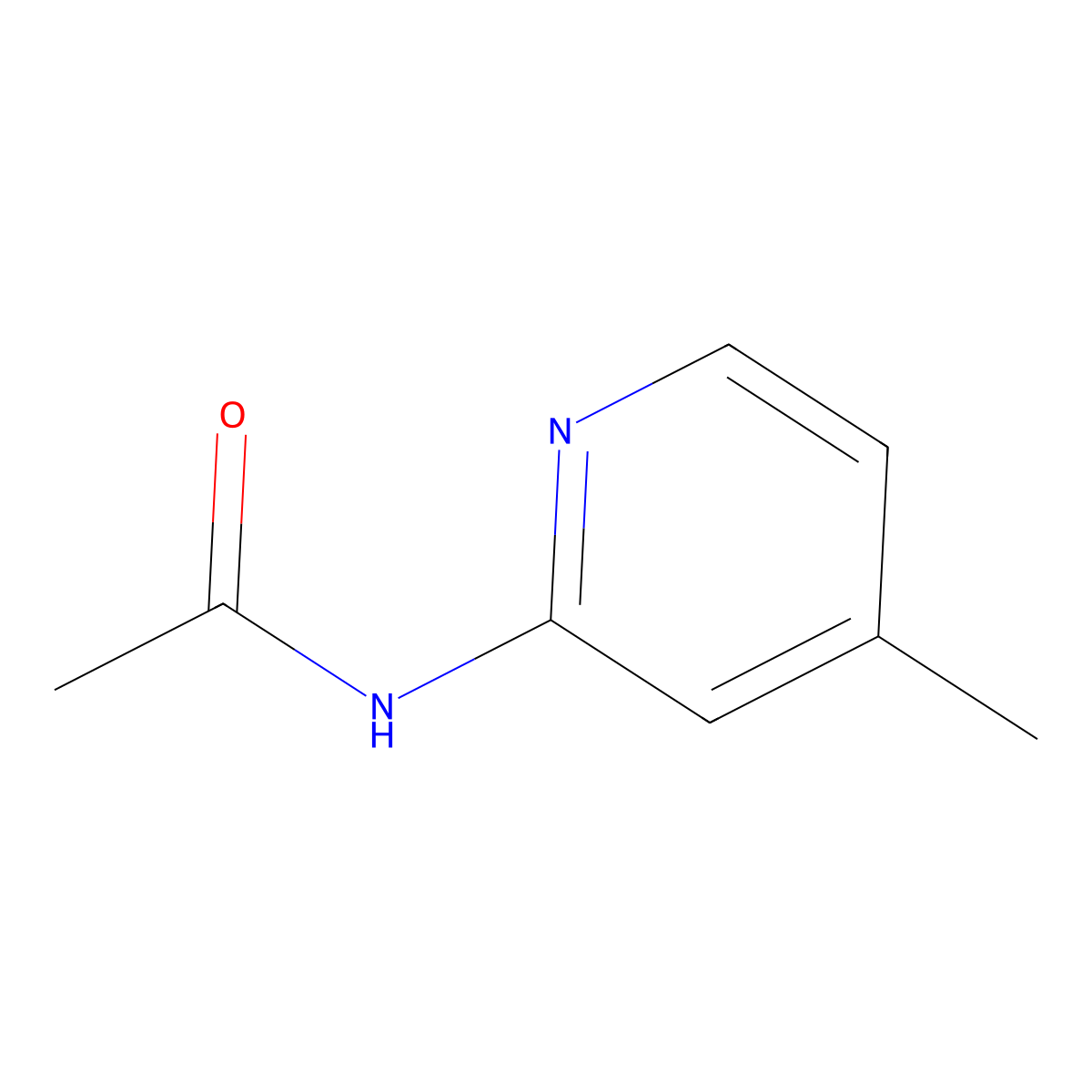 N-(4-Methyl-2-pyridyl)acetamide molecular structure, CAS 5327-32-2