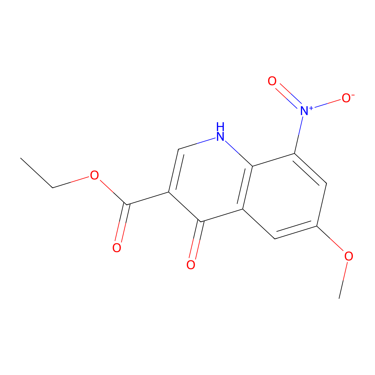 Ethyl 6-methoxy-8-nitro-4-oxo-1,4-dihydroquinoline-3-carboxylate molecular structure, CAS 5327-43-5