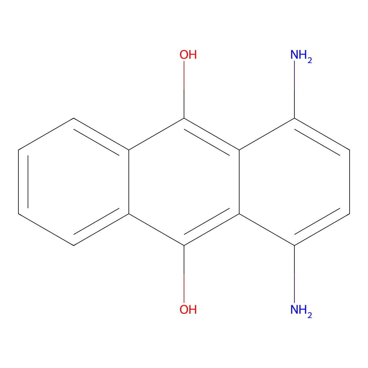 9,10-Anthracenediol, 1,4-diamino- molecular structure, CAS 5327-72-0