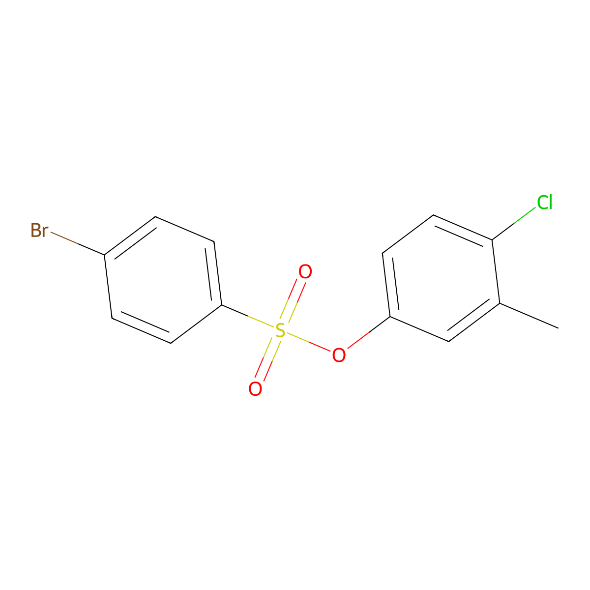4-Chloro-3-methylphenyl 4-bromobenzene-1-sulfonate molecular structure, CAS 53271-10-6