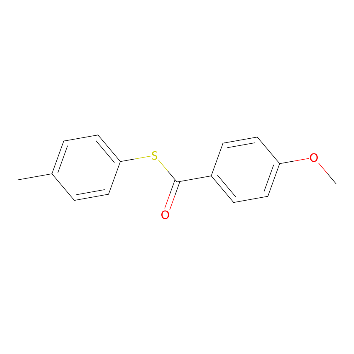 S-(4-methylphenyl) 4-methoxybenzenecarbothioate molecular structure, CAS 53271-44-6