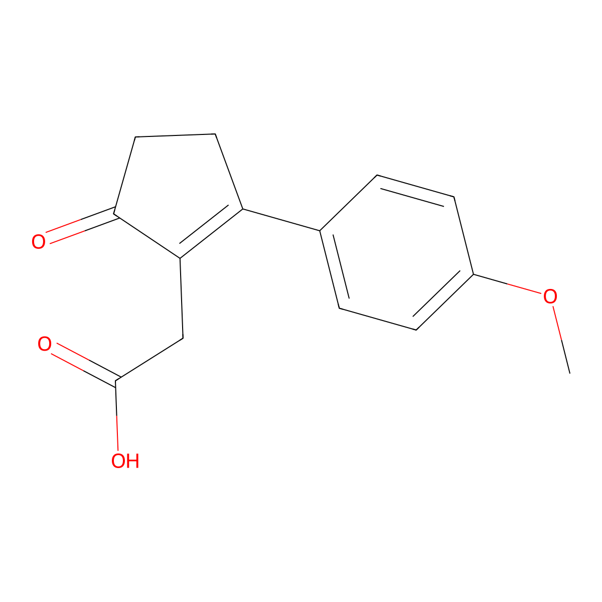 [2-(4-Methoxy-phenyl)-5-oxo-cyclopent-1-enyl]-acetic acid molecular structure, CAS 53272-88-1