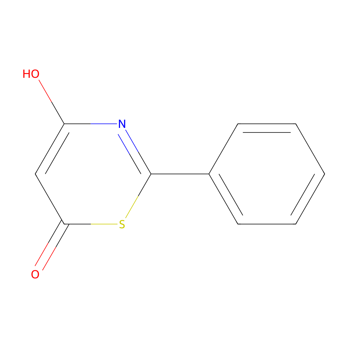 1,3-Thiazine-6-one-4-ol, 2-phenyl- molecular structure, CAS 53277-15-9