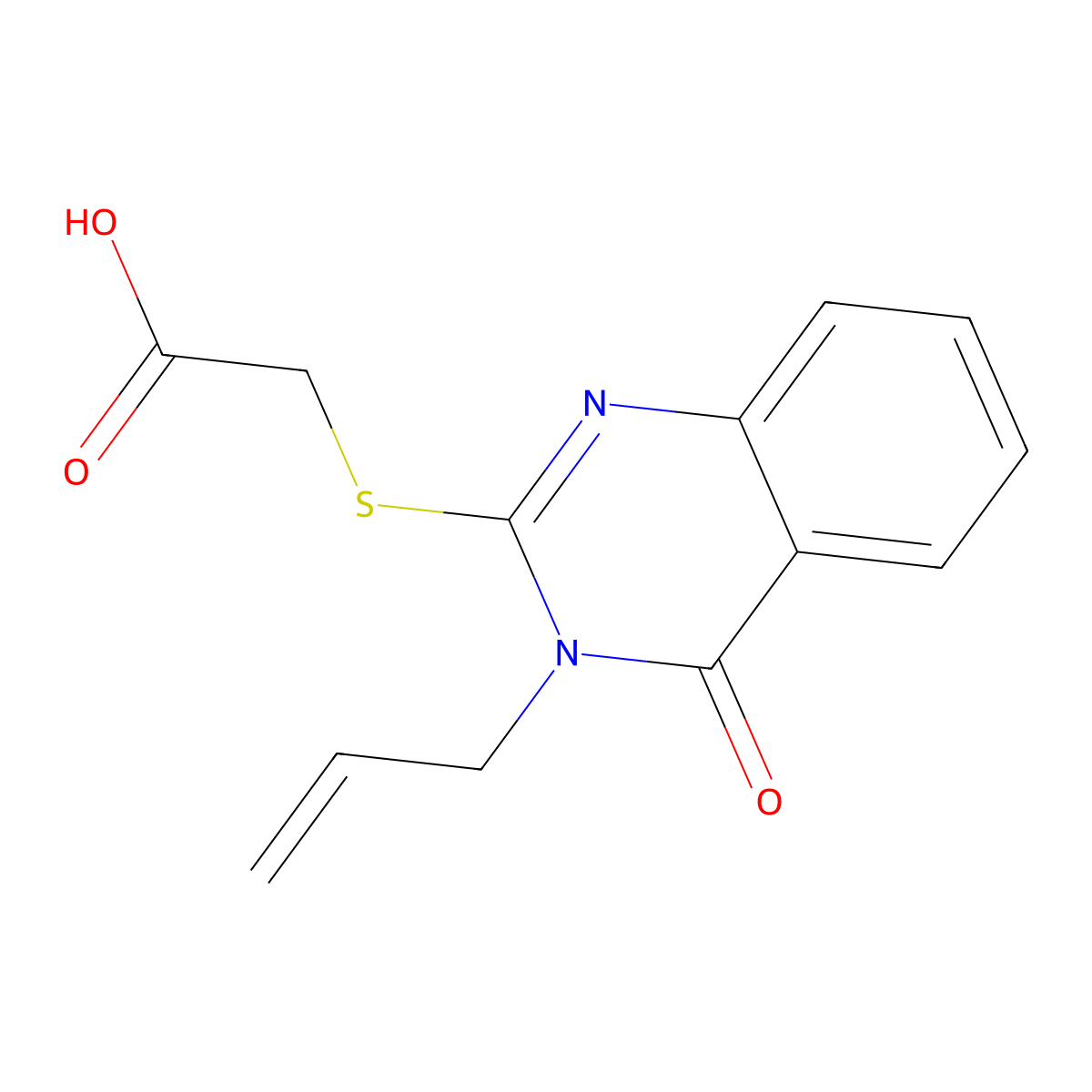 (3-Allyl-4-oxo-3,4-dihydro-quinazolin-2-ylsulfanyl)-acetic acid molecular structure, CAS 53278-75-4