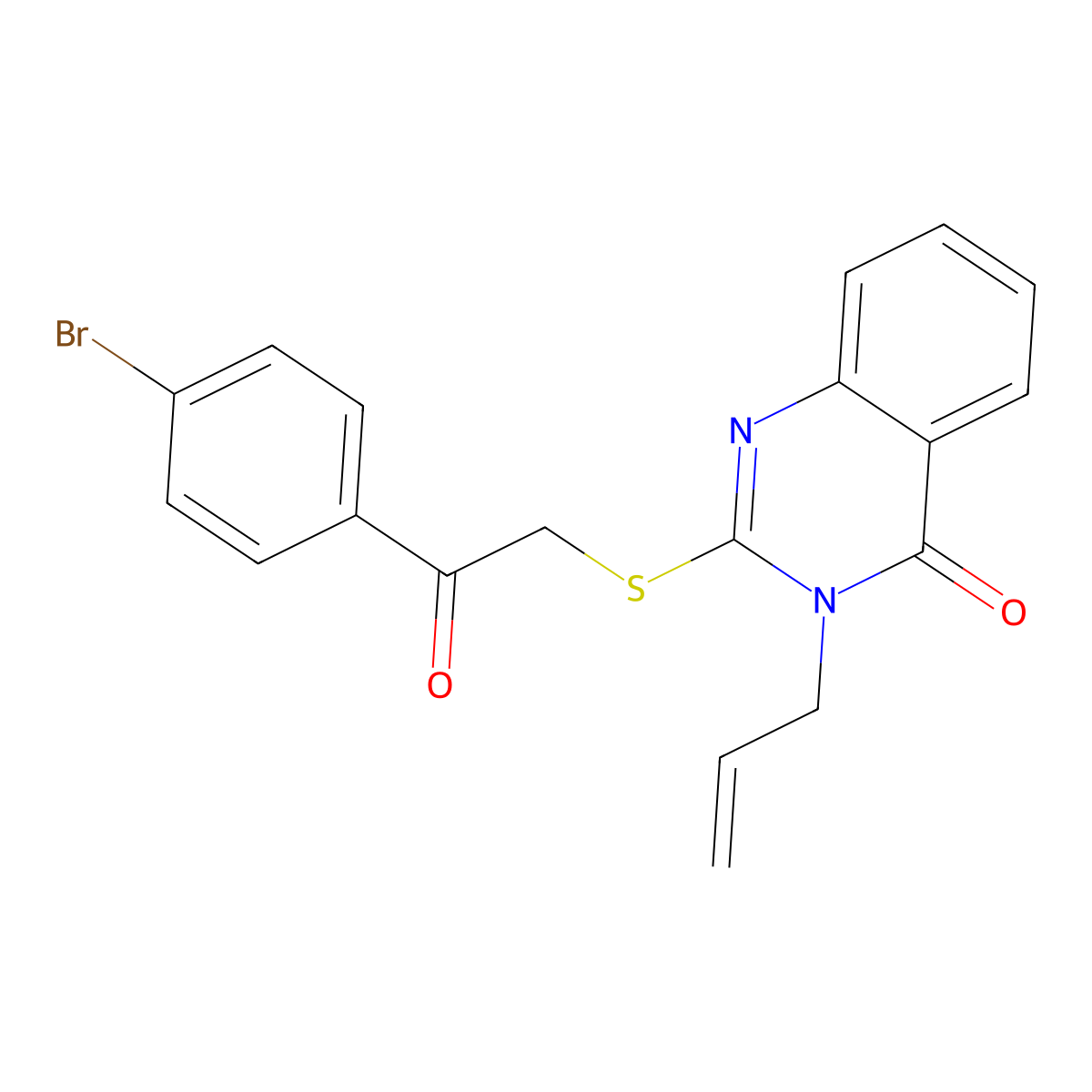 2-[2-(4-Bromophenyl)-2-oxoethyl]sulfanyl-3-prop-2-enylquinazolin-4-one molecular structure, CAS 53278-77-6