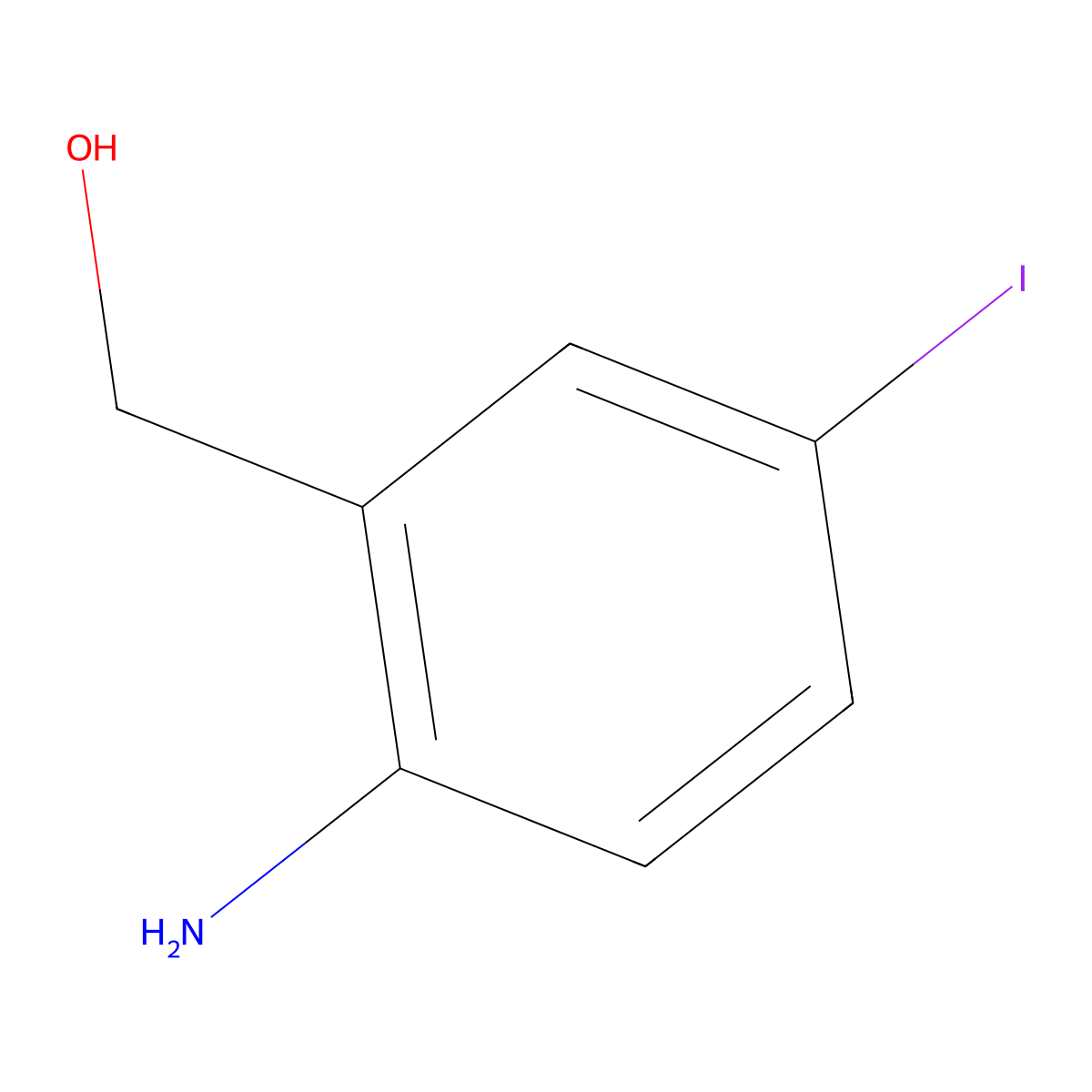2-Amino-5-iodobenzenemethanol molecular structure, CAS 53279-83-7