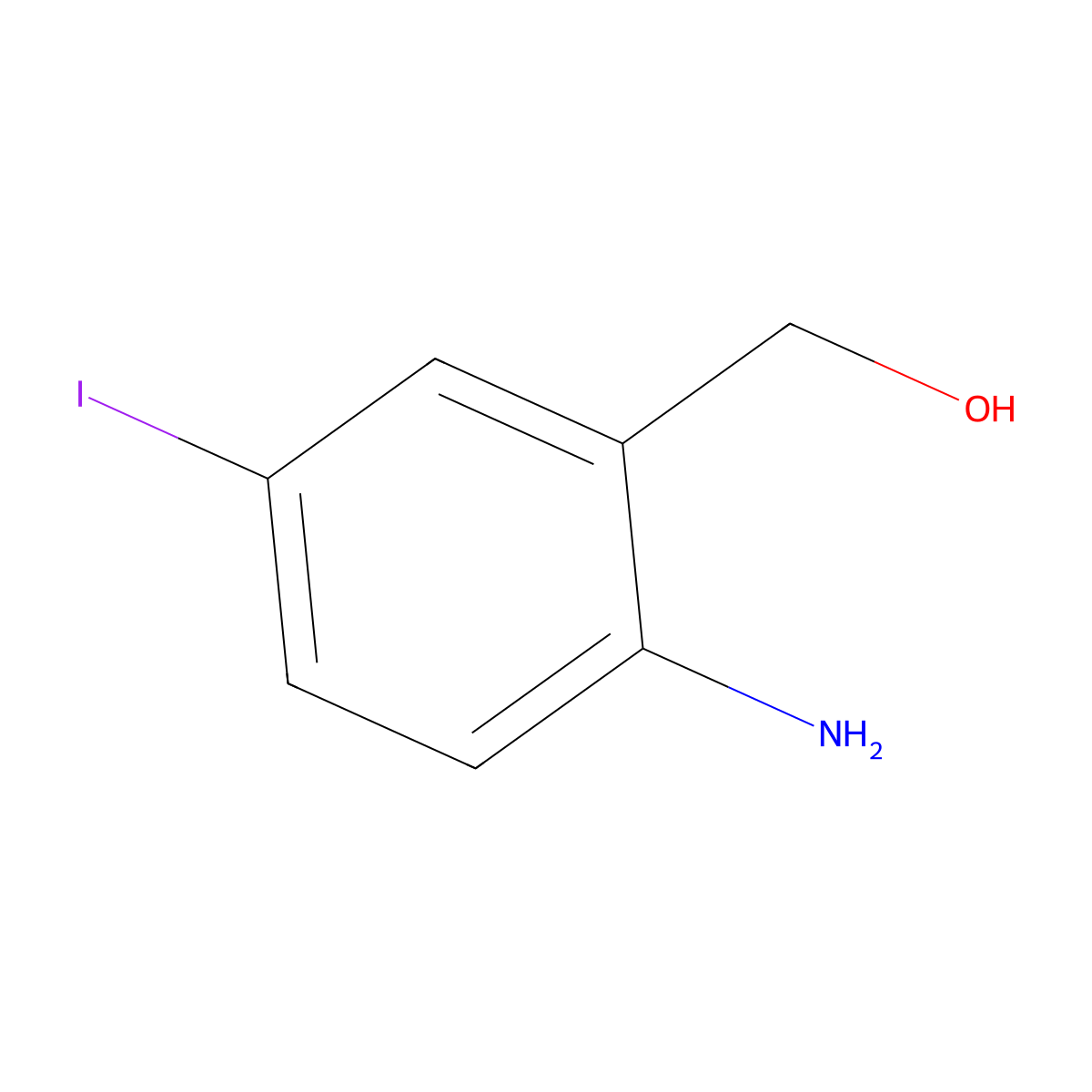 2-Amino-5-iodobenzenemethanol molecular structure, CAS 53279-83-7