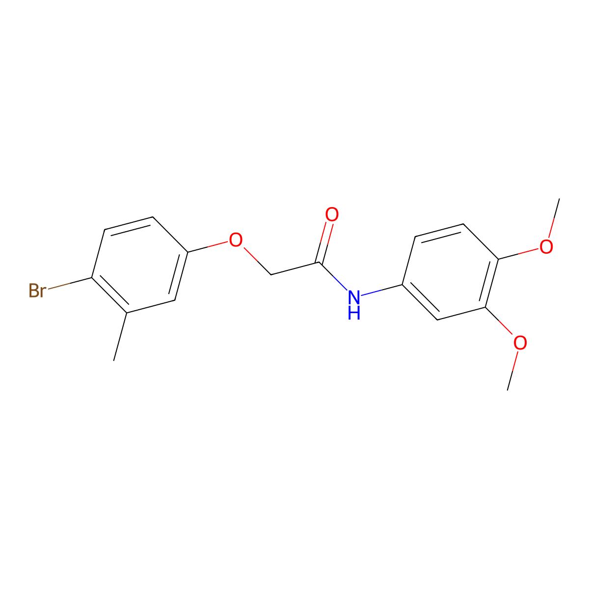 2-(4-bromo-3-methylphenoxy)-N-(3,4-dimethoxyphenyl)acetamide molecular structure, CAS 5328-75-6
