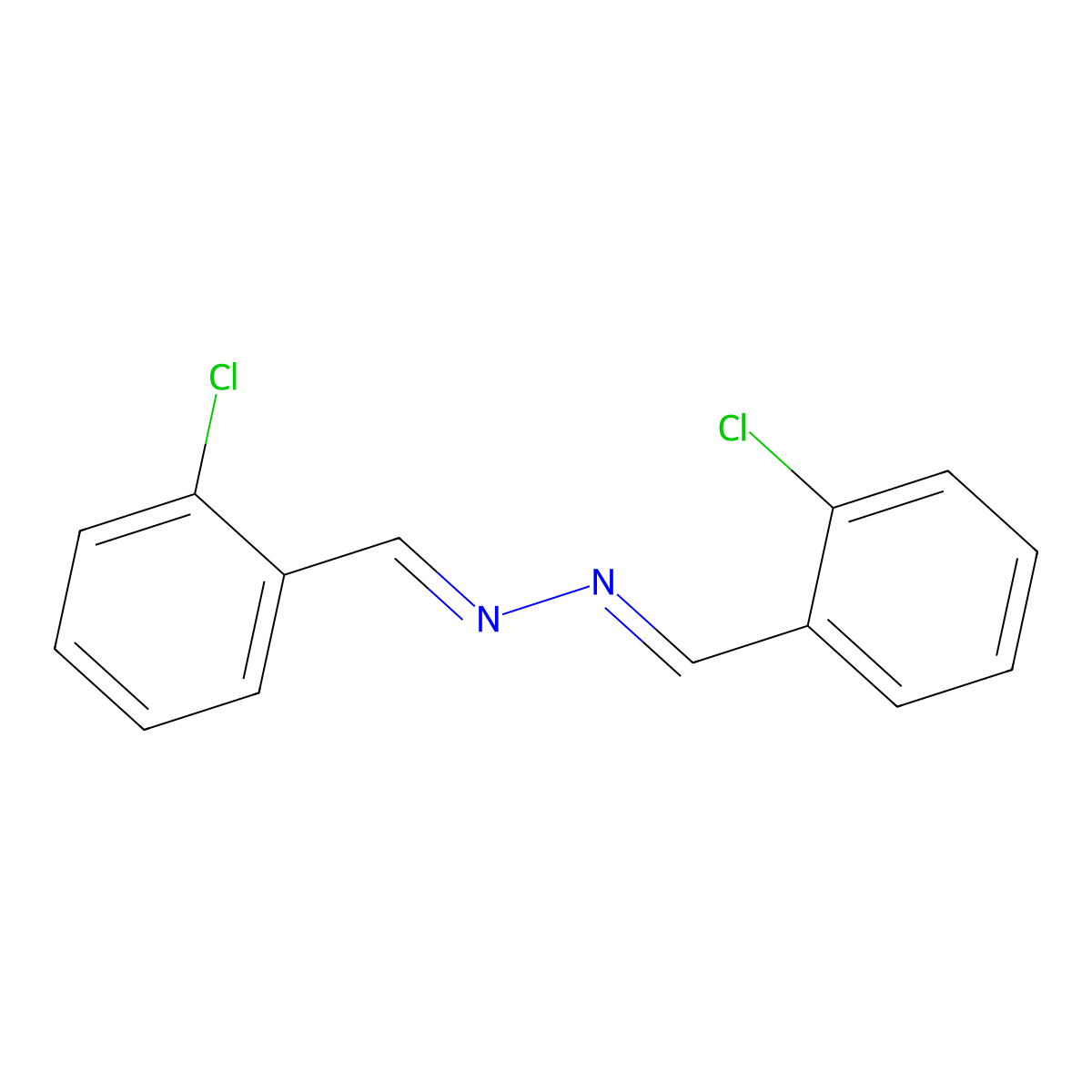 2-Chlorobenzaldehyde azine molecular structure, CAS 5328-80-3