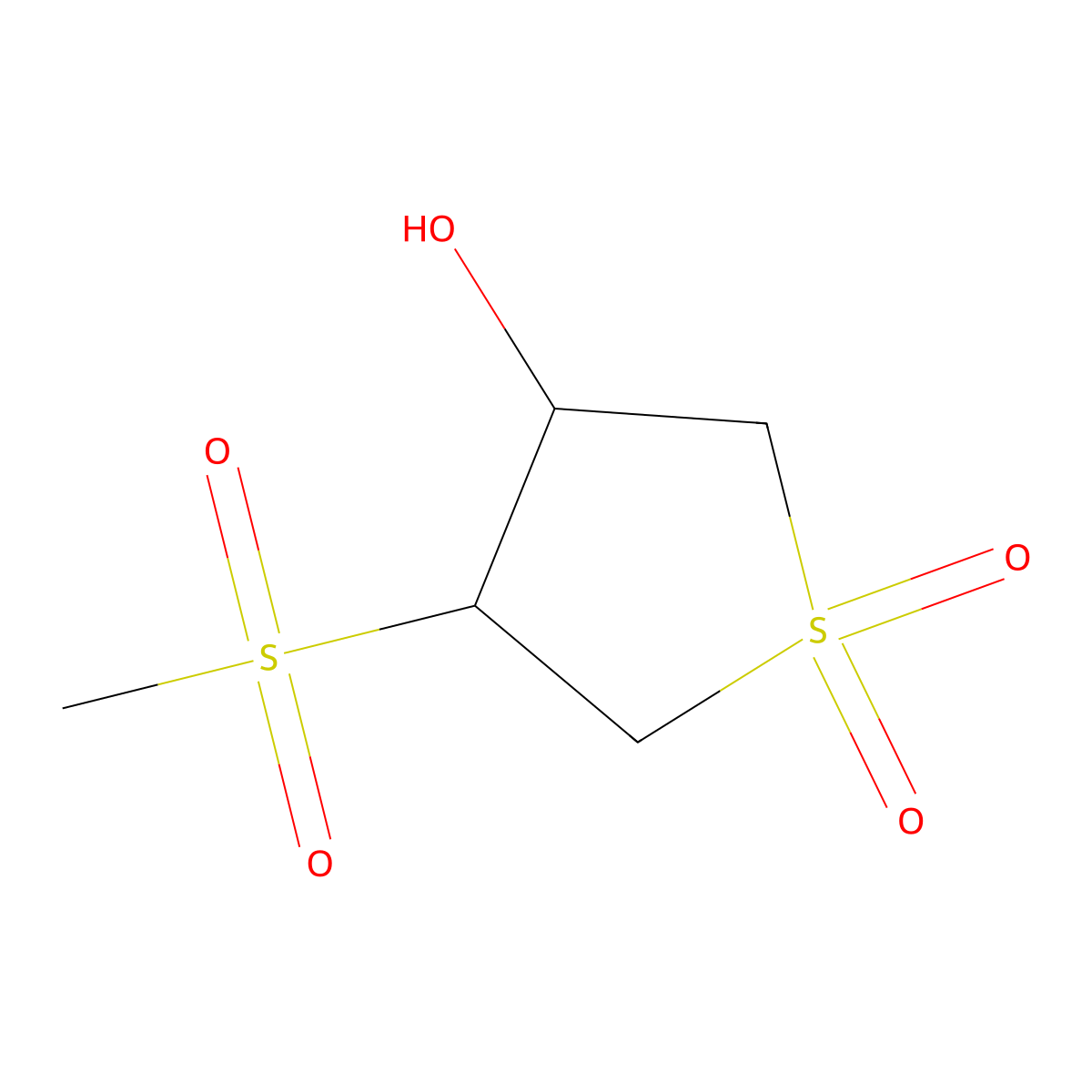 3-Hydroxy-4-methanesulfonyl-1lambda6-thiolane-1,1-dione molecular structure, CAS 53287-33-5