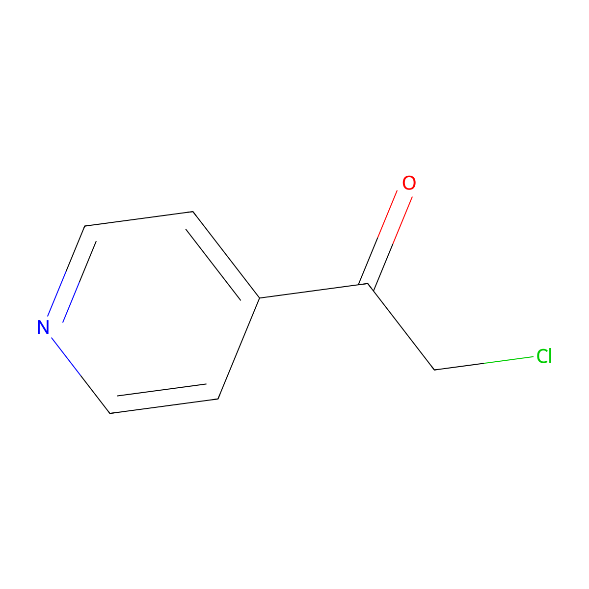 2-Chloro-1-(pyridin-4-yl)ethan-1-one molecular structure, CAS 53289-47-7