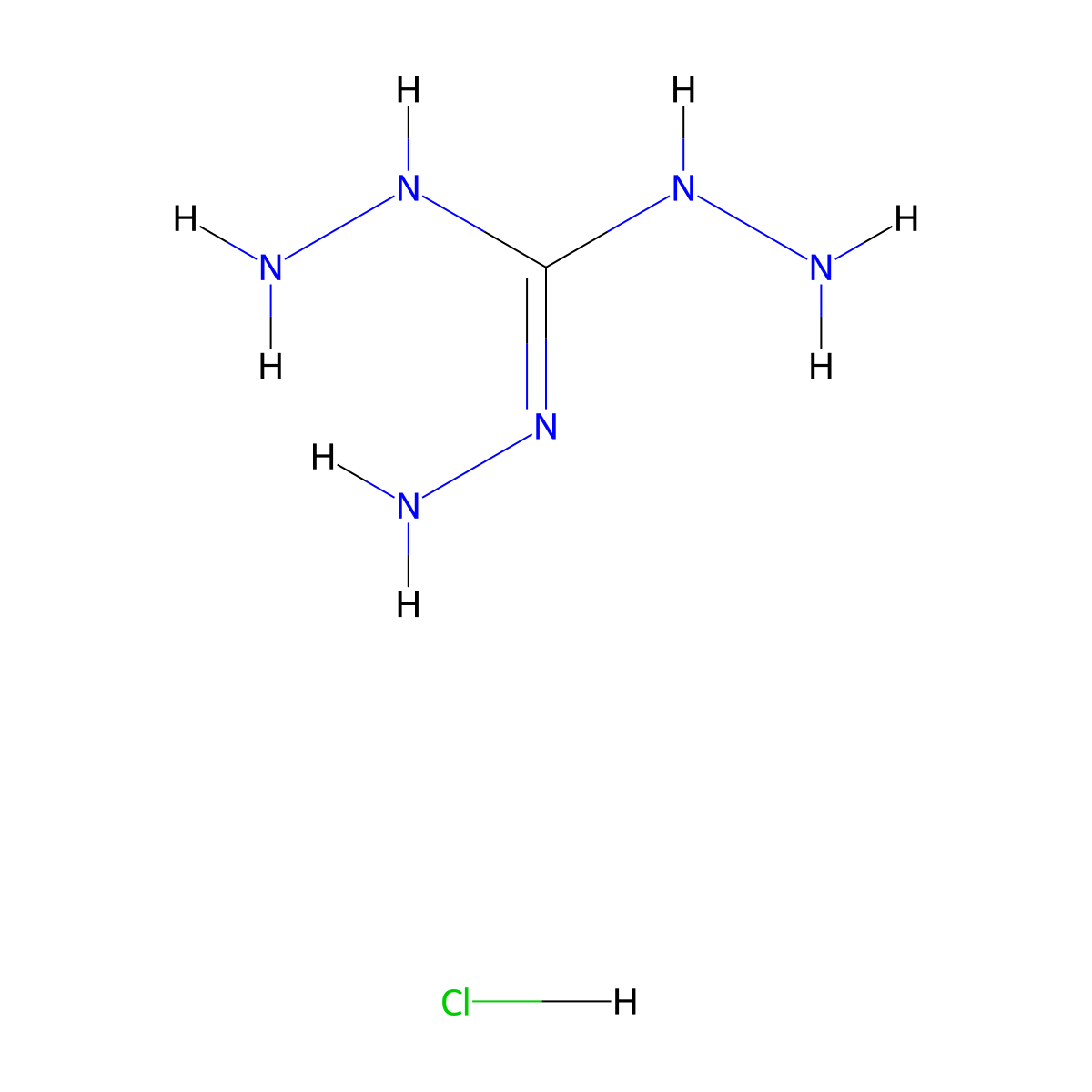 Carbonohydrazonic dihydrazide, hydrochloride (1:1) molecular structure, CAS 5329-29-3