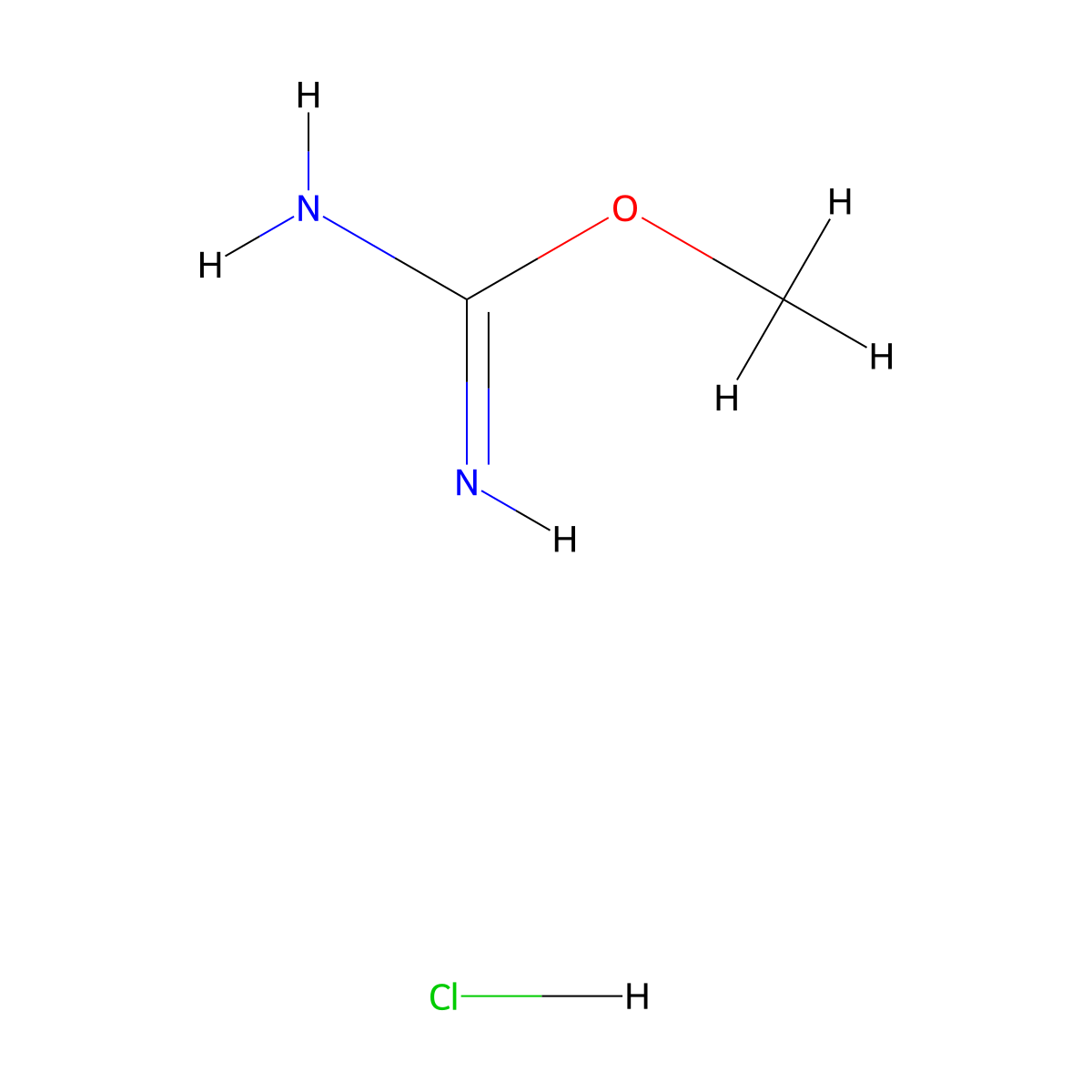 Carbamimidic acid, methyl ester, hydrochloride (1:1) molecular structure, CAS 5329-33-9