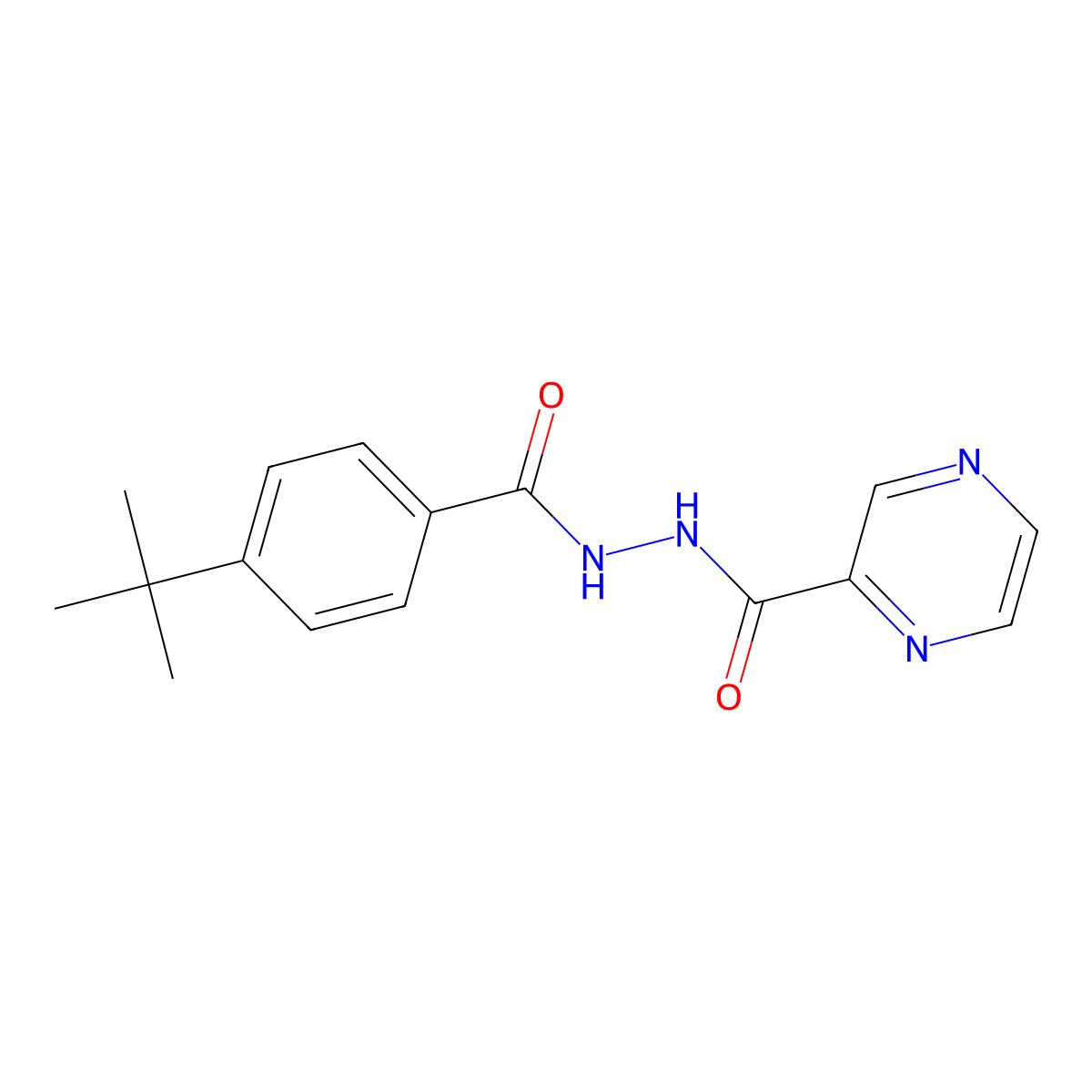 N'-(4-tert-butylbenzoyl)-2-pyrazinecarbohydrazide molecular structure, CAS 5329-78-2