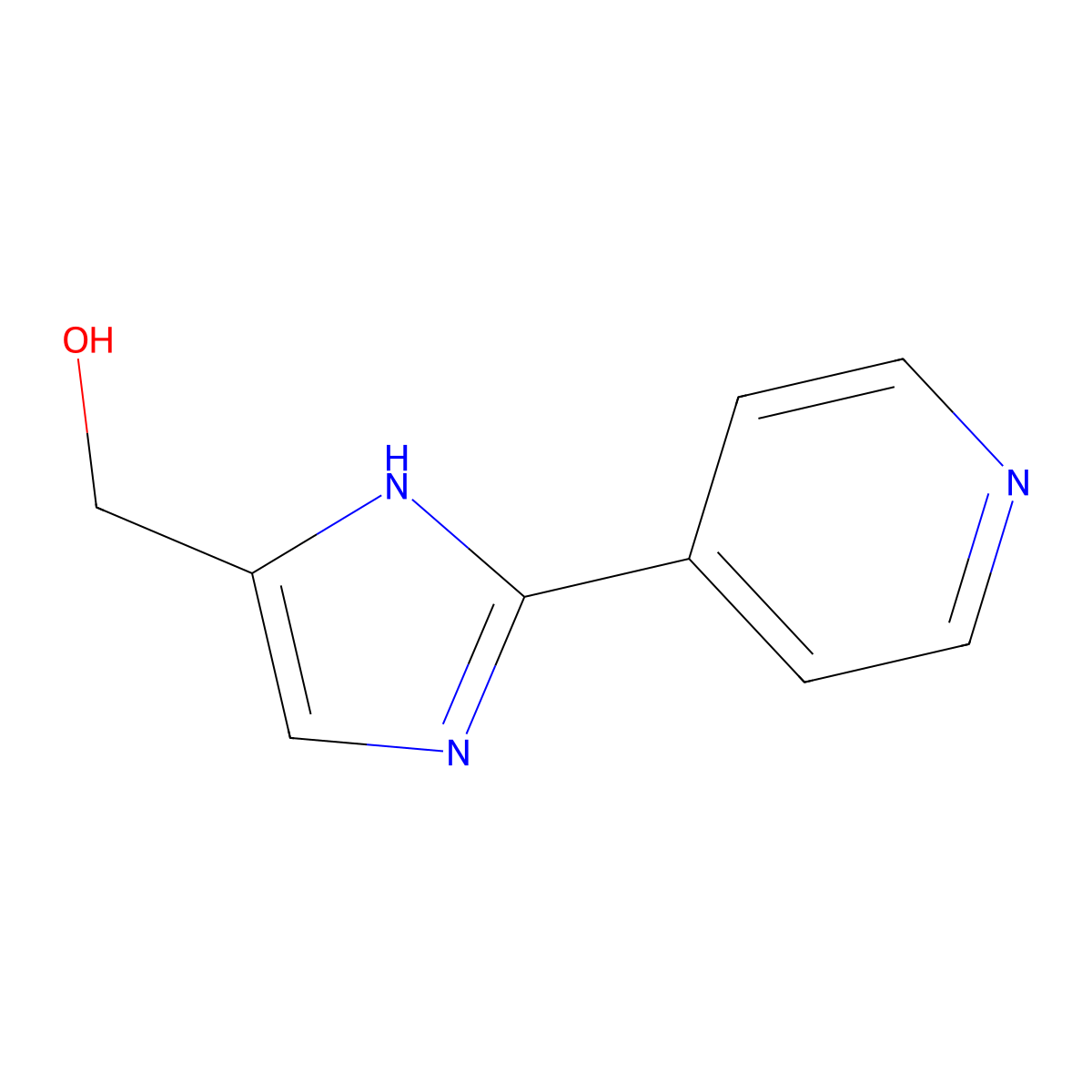 4-Hydroxymethyl-2-pyridin-4-YL-3H-imidazole molecular structure, CAS 53292-73-2