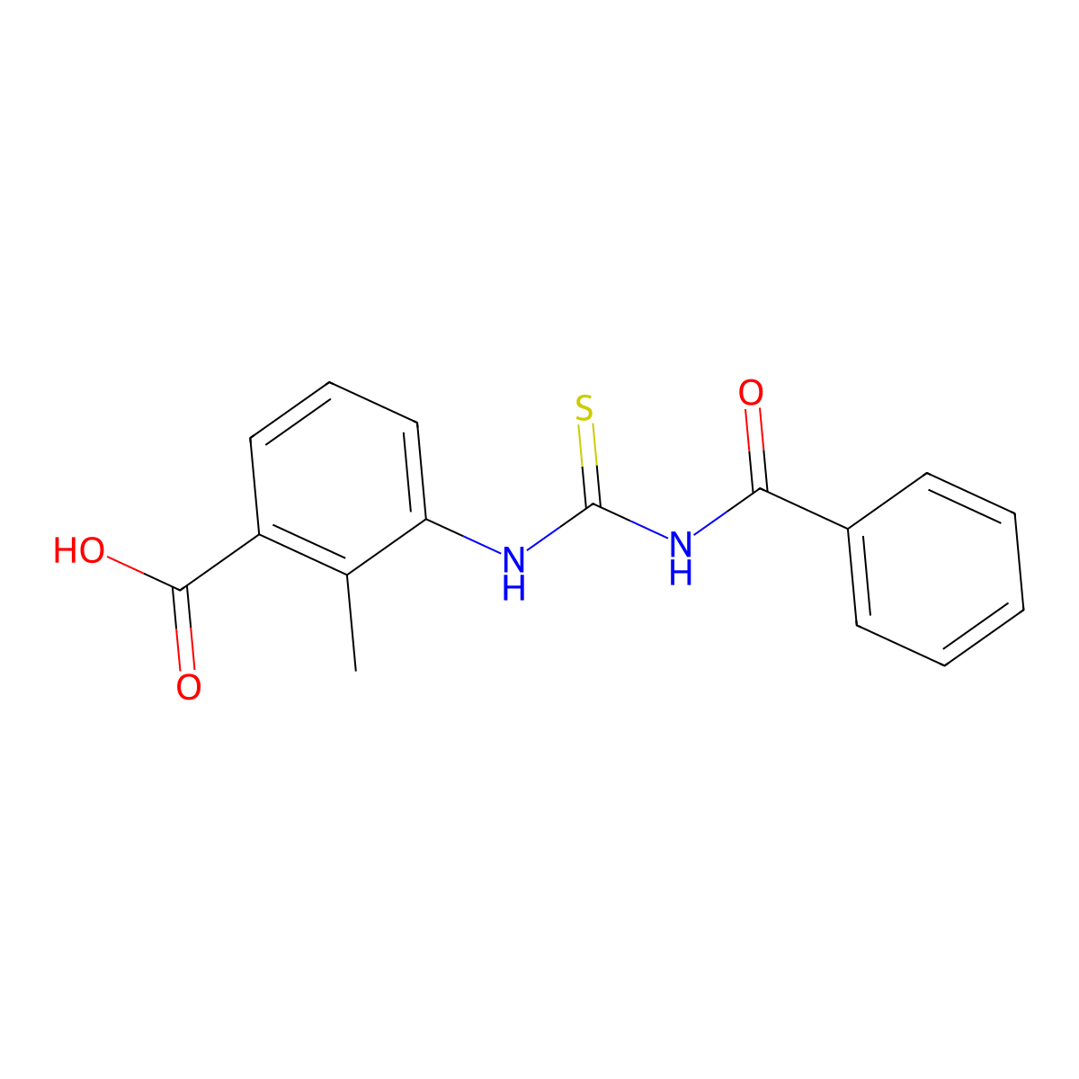 2-Methyl-3-{[(phenylcarbonyl)carbamothioyl]amino}benzoic acid molecular structure, CAS 532936-86-0