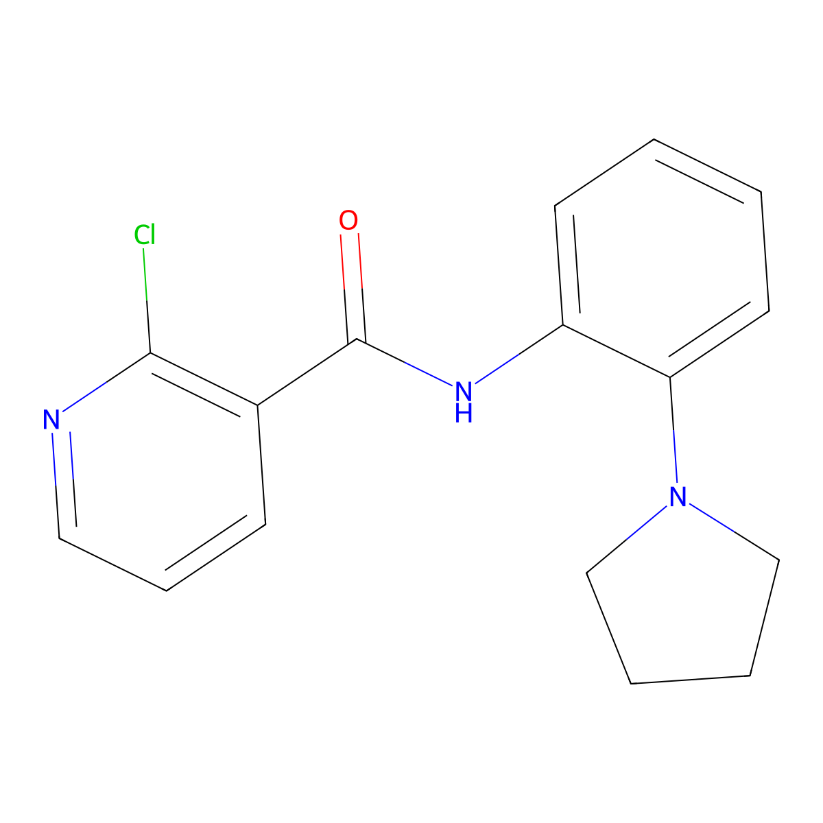 2-Chloro-N-(2-pyrrolidin-1-yl-phenyl)-nicotinamide molecular structure, CAS 532937-46-5