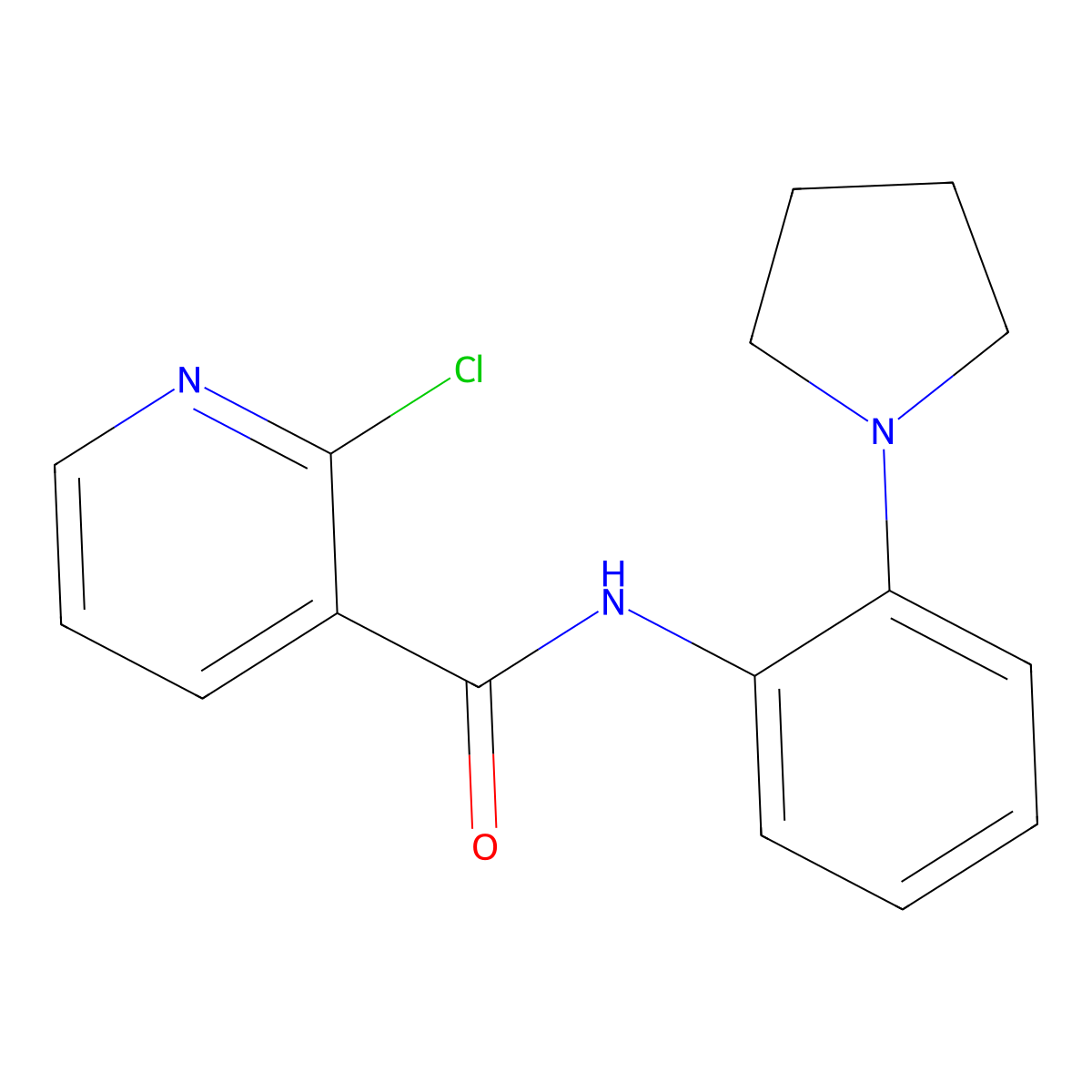 2-Chloro-N-(2-pyrrolidin-1-yl-phenyl)-nicotinamide molecular structure, CAS 532937-46-5
