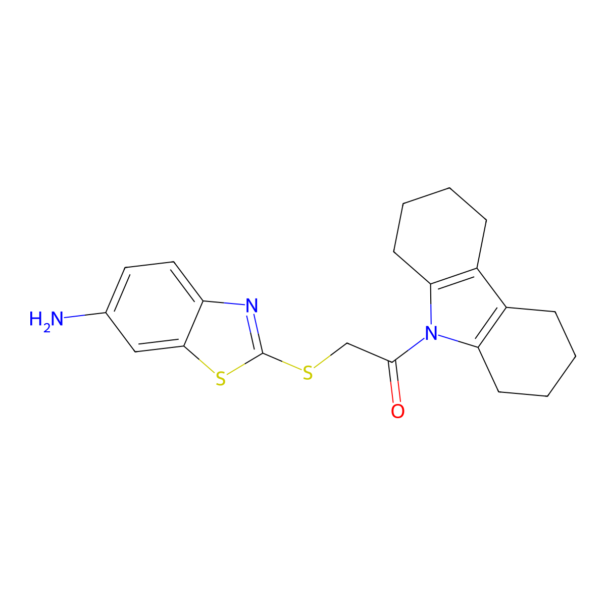 2-[(6-Amino-1,3-benzothiazol-2-yl)sulfanyl]-1-(1,2,3,4,5,6,7,8-octahydrocarbazol-9-yl)ethanone molecular structure, CAS 532938-11-7