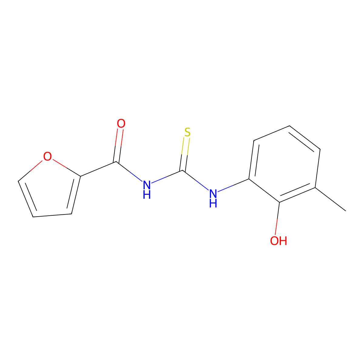 N-[(2-hydroxy-3-methylphenyl)carbamothioyl]furan-2-carboxamide molecular structure, CAS 532938-24-2