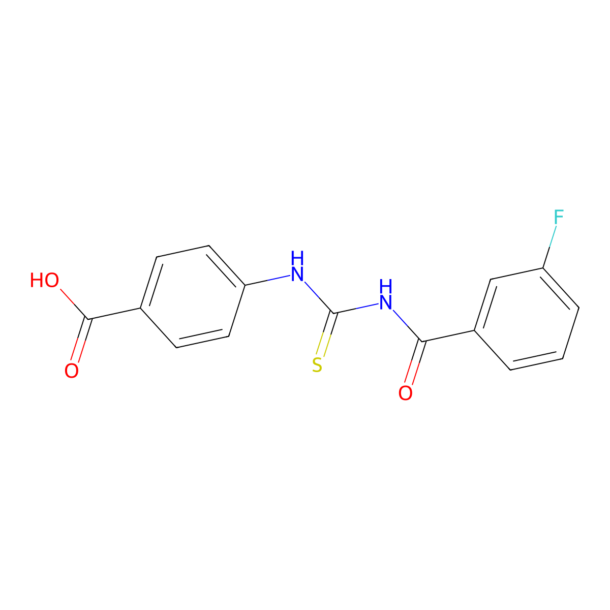 4-({[(3-Fluorophenyl)carbonyl]carbamothioyl}amino)benzoic acid molecular structure, CAS 532938-67-3