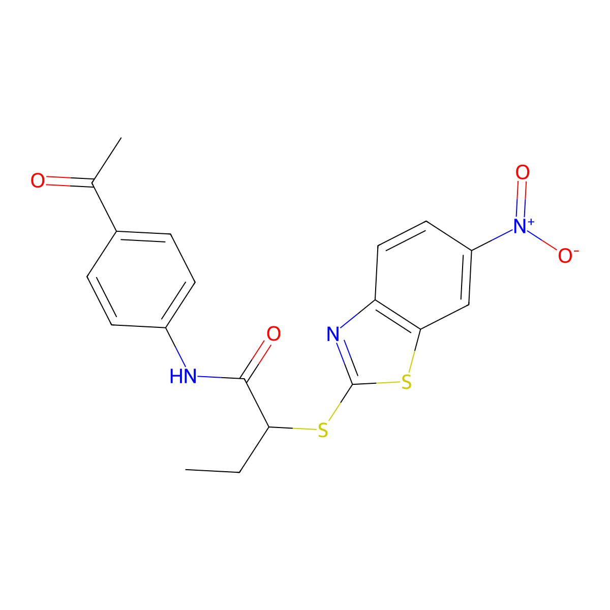 N-(4-acetylphenyl)-2-[(6-nitro-1,3-benzothiazol-2-yl)sulfanyl]butanamide molecular structure, CAS 532939-39-2