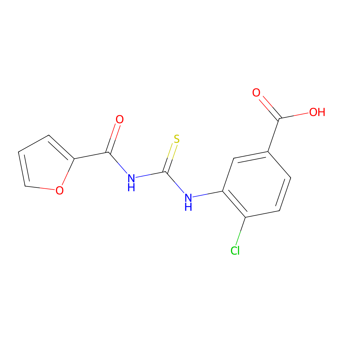 4-Chloro-3-(furan-2-carbonylcarbamothioylamino)benzoic acid molecular structure, CAS 532940-46-8