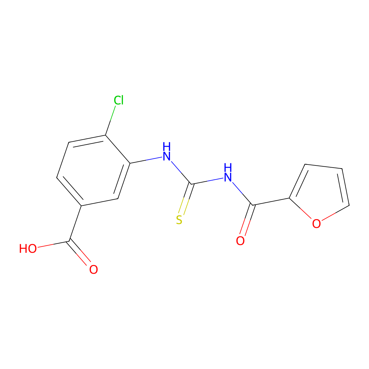 4-Chloro-3-(furan-2-carbonylcarbamothioylamino)benzoic acid molecular structure, CAS 532940-46-8