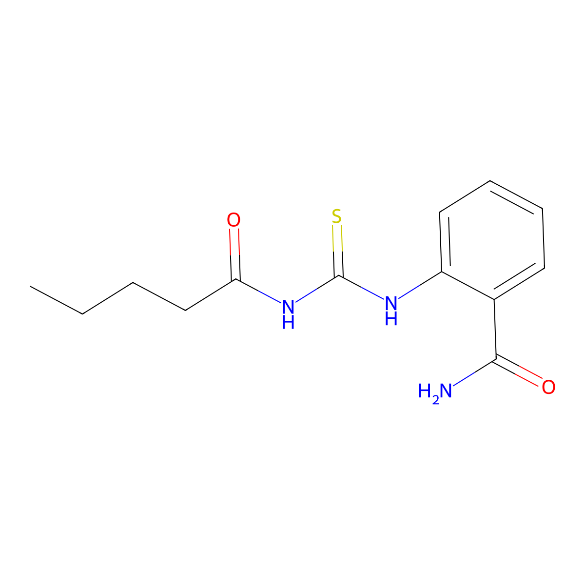 2-(Pentanoylcarbamothioylamino)benzamide molecular structure, CAS 532940-72-0