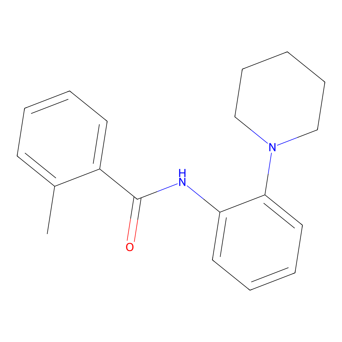 2-methyl-N-(2-piperidin-1-ylphenyl)benzamide molecular structure, CAS 532942-44-2