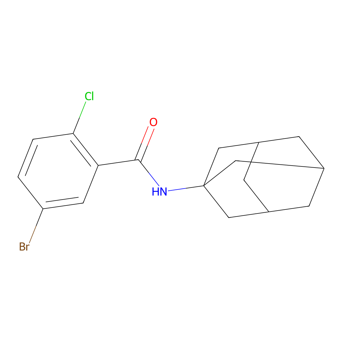 N-(1-adamantyl)-5-bromo-2-chlorobenzamide molecular structure, CAS 532943-06-9