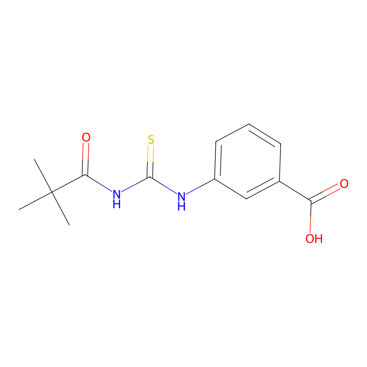 3-({[(2,2-Dimethylpropanoyl)amino]carbonothioyl}amino)benzoic acid molecular structure, CAS 532943-31-0