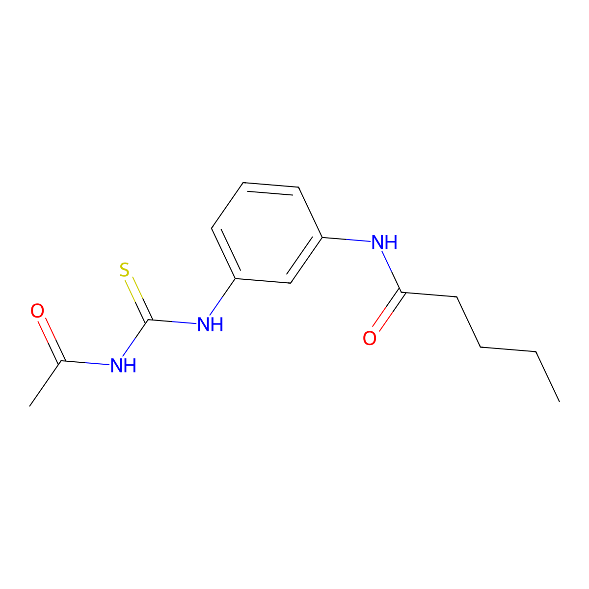 N-[3-(acetylcarbamothioylamino)phenyl]pentanamide molecular structure, CAS 532943-68-3