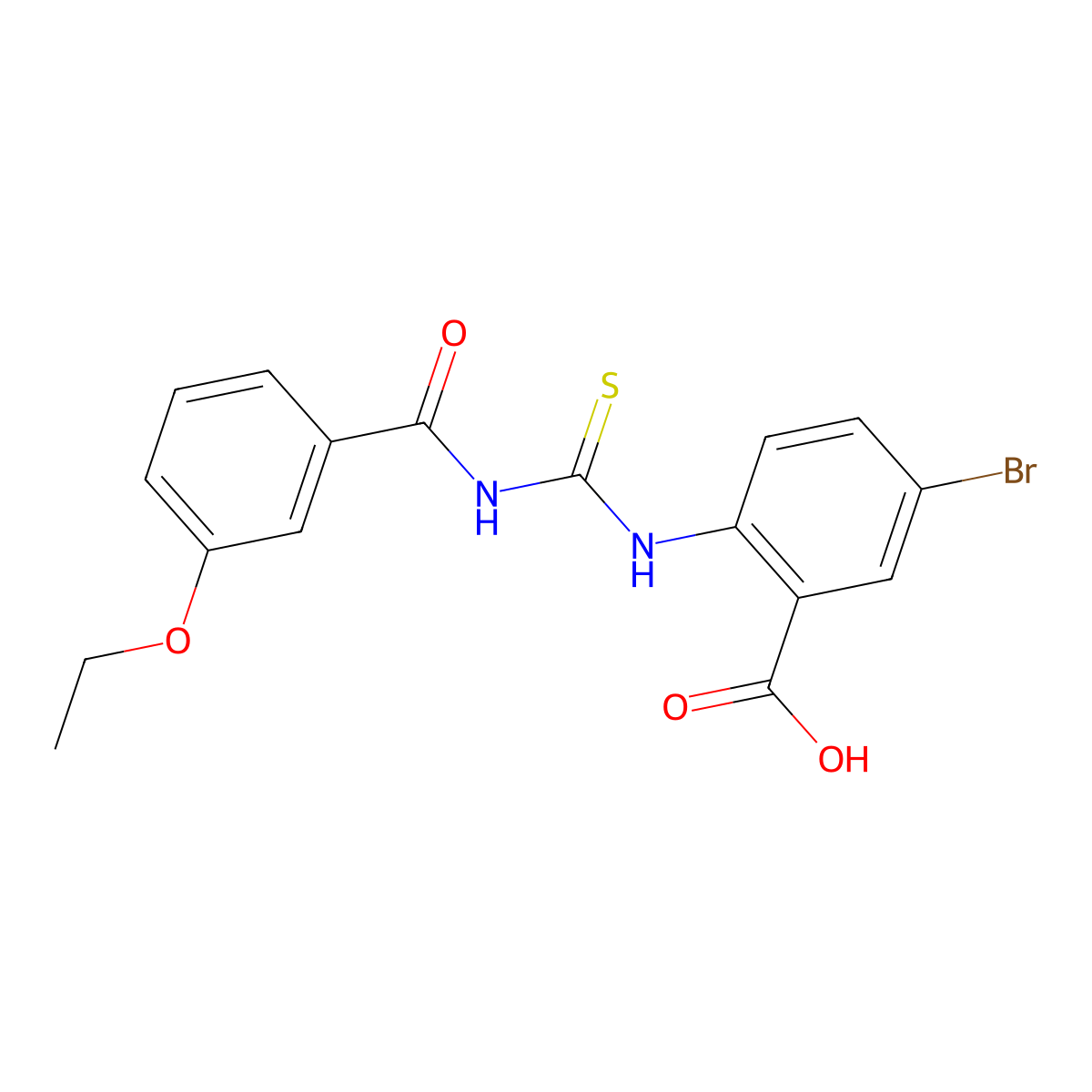 5-Bromo-2-({[(3-ethoxyphenyl)carbonyl]carbamothioyl}amino)benzoic acid molecular structure, CAS 532945-14-5