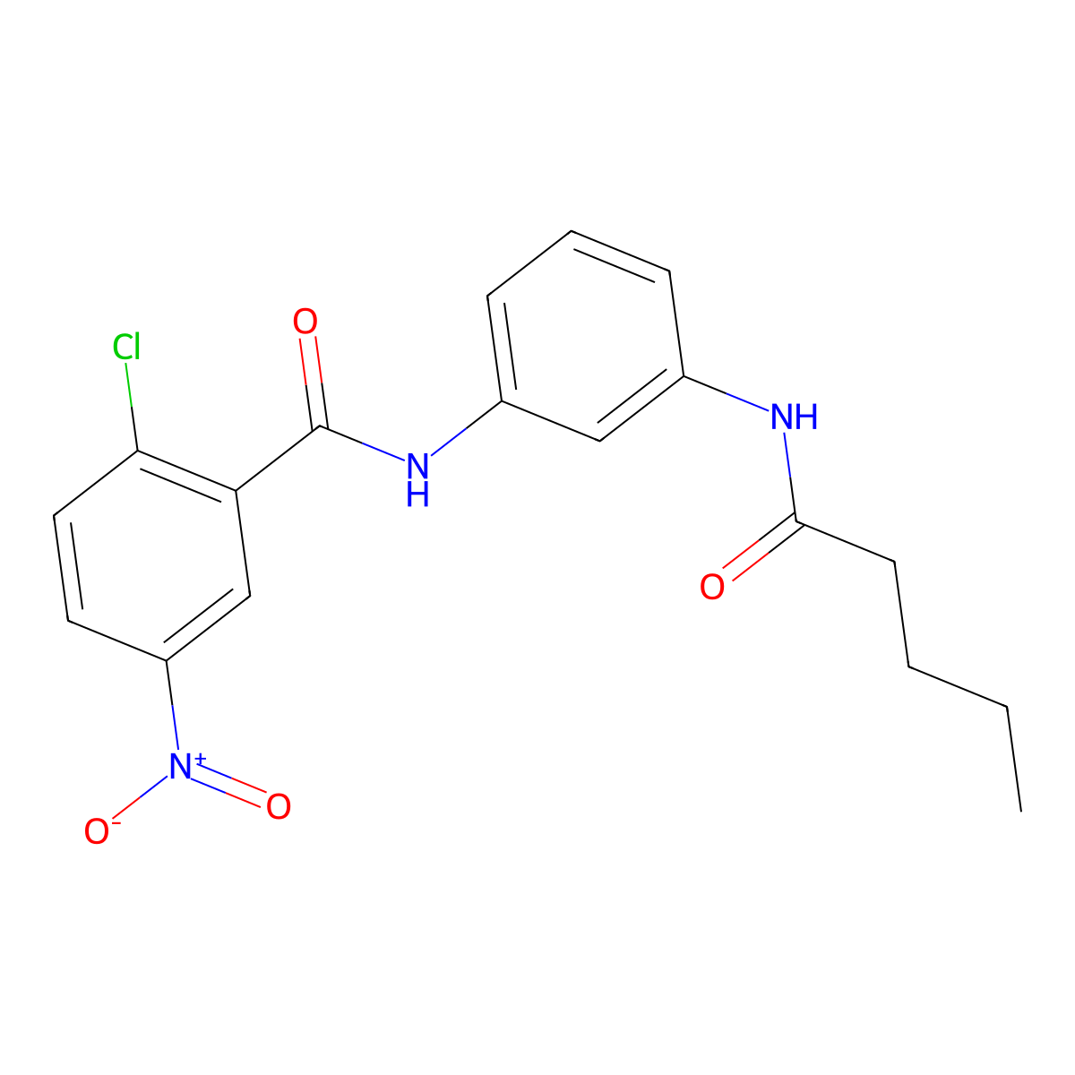 2-chloro-5-nitro-N-[3-(pentanoylamino)phenyl]benzamide molecular structure, CAS 532945-47-4