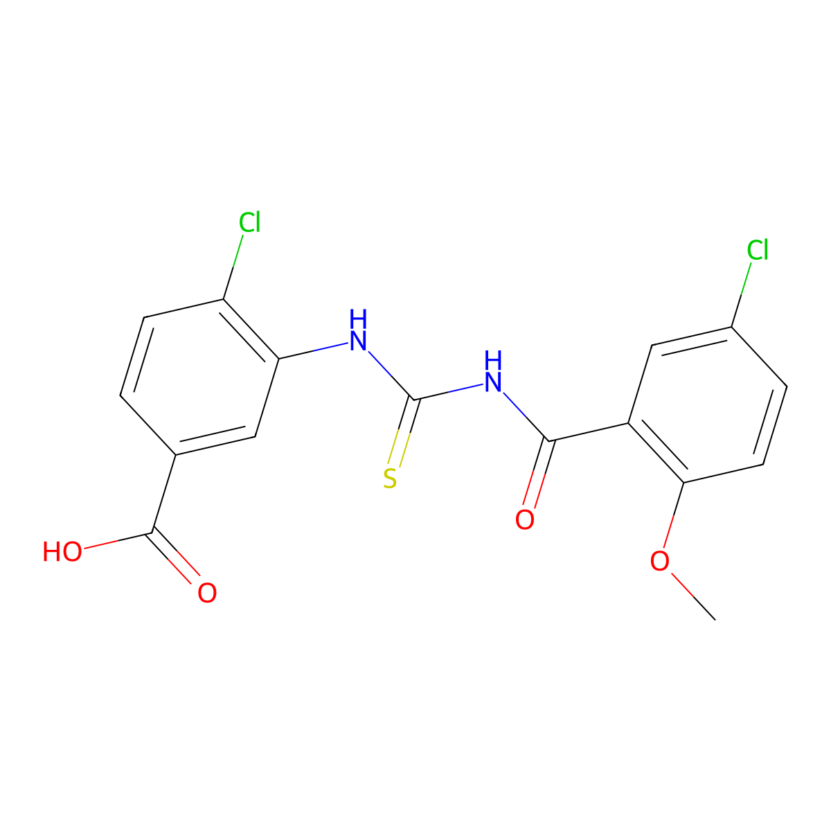 4-Chloro-3-[(5-chloro-2-methoxybenzoyl)carbamothioylamino]benzoic acid molecular structure, CAS 532948-28-0