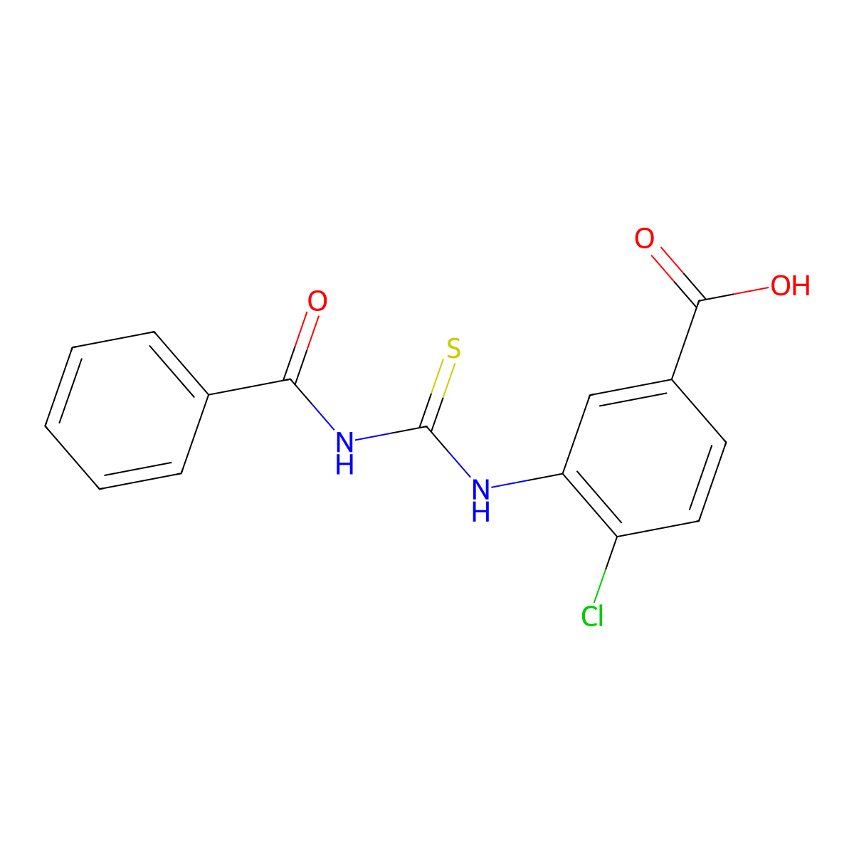 4-Chloro-3-{[(phenylcarbonyl)carbamothioyl]amino}benzoic acid molecular structure, CAS 532948-64-4