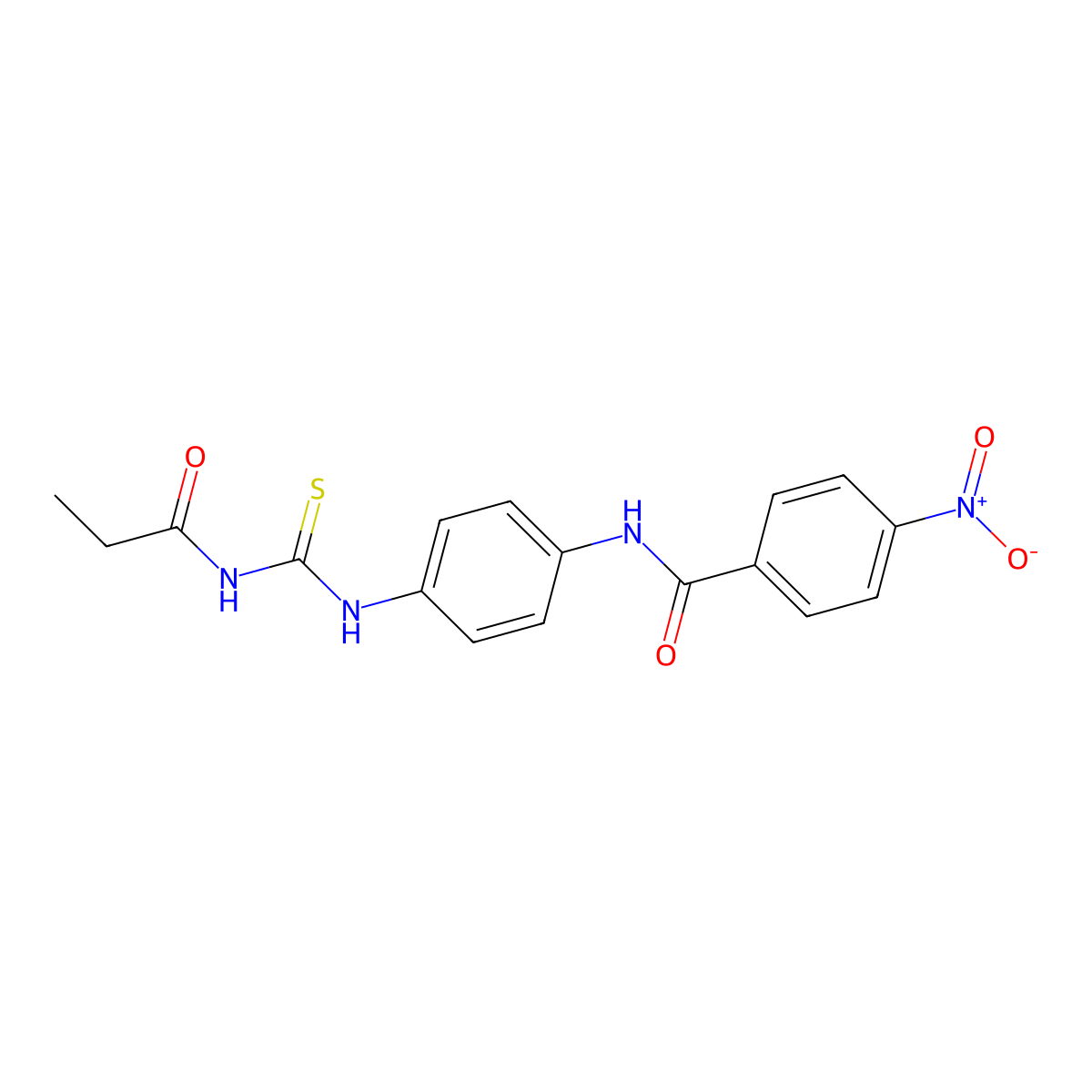 4-nitro-N-[4-(propanoylcarbamothioylamino)phenyl]benzamide molecular structure, CAS 532949-31-8