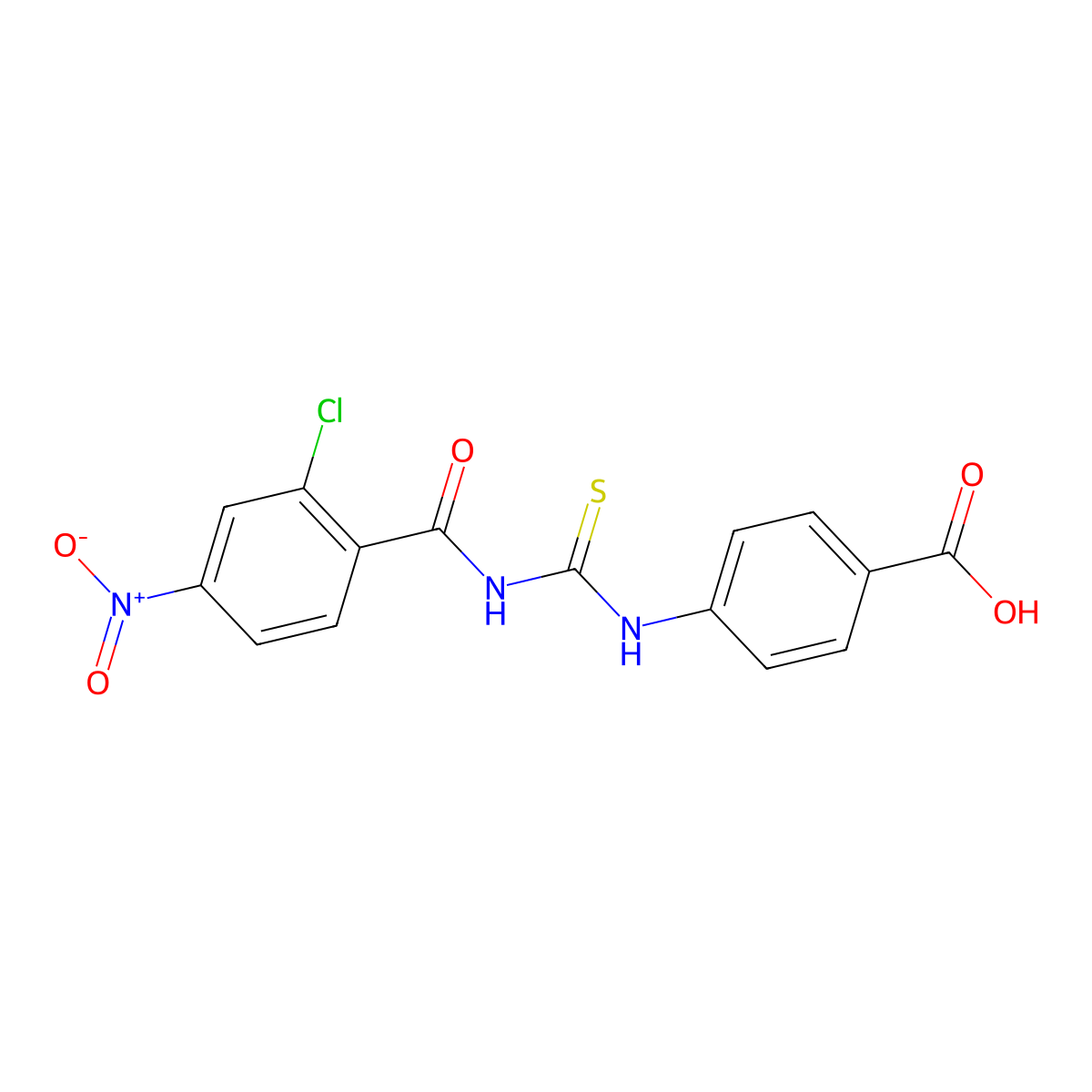 4-[(2-Chloro-4-nitrobenzoyl)carbamothioylamino]benzoic acid molecular structure, CAS 532950-00-8