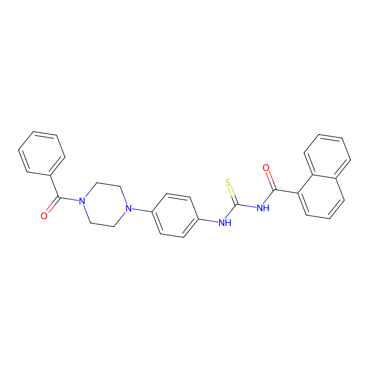 N-[[4-(4-benzoylpiperazin-1-yl)phenyl]carbamothioyl]naphthalene-1-carboxamide molecular structure, CAS 532950-43-9