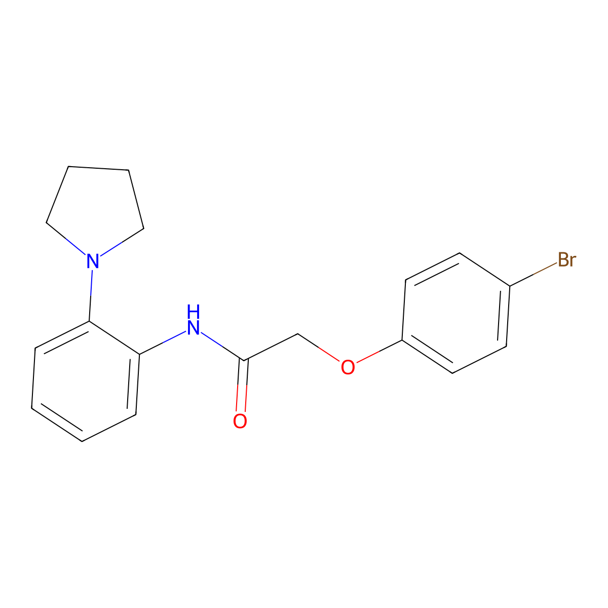 2-(4-bromophenoxy)-N-(2-pyrrolidin-1-ylphenyl)acetamide molecular structure, CAS 532950-96-2