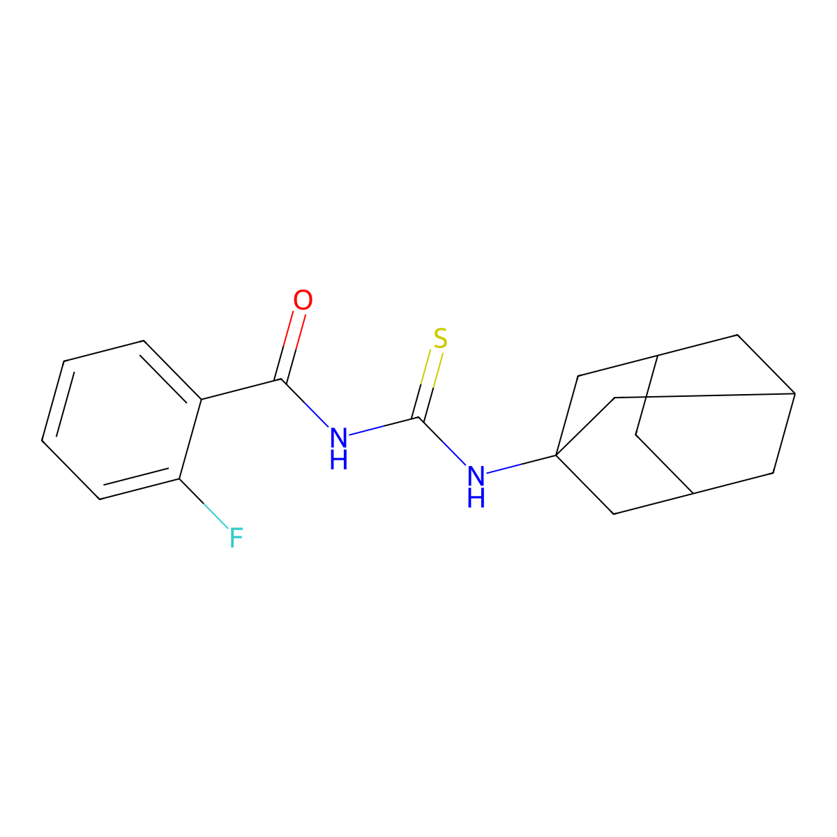 N-(1-adamantylcarbamothioyl)-2-fluorobenzamide molecular structure, CAS 532951-80-7